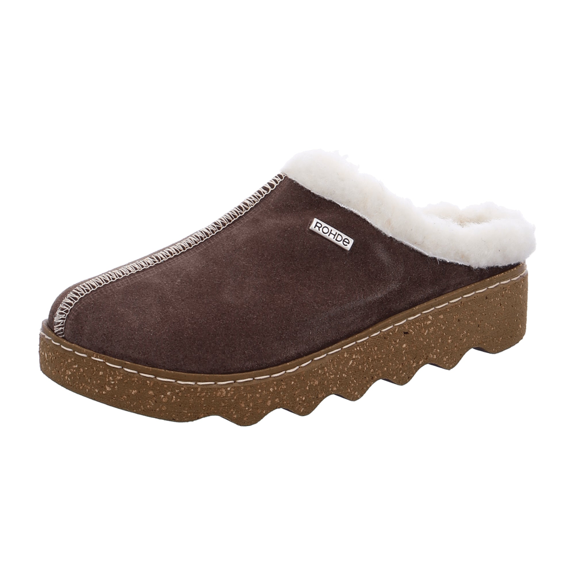 Rohde Foggia Women's Brown Leather Slip-On Shoes for Autumn Winter