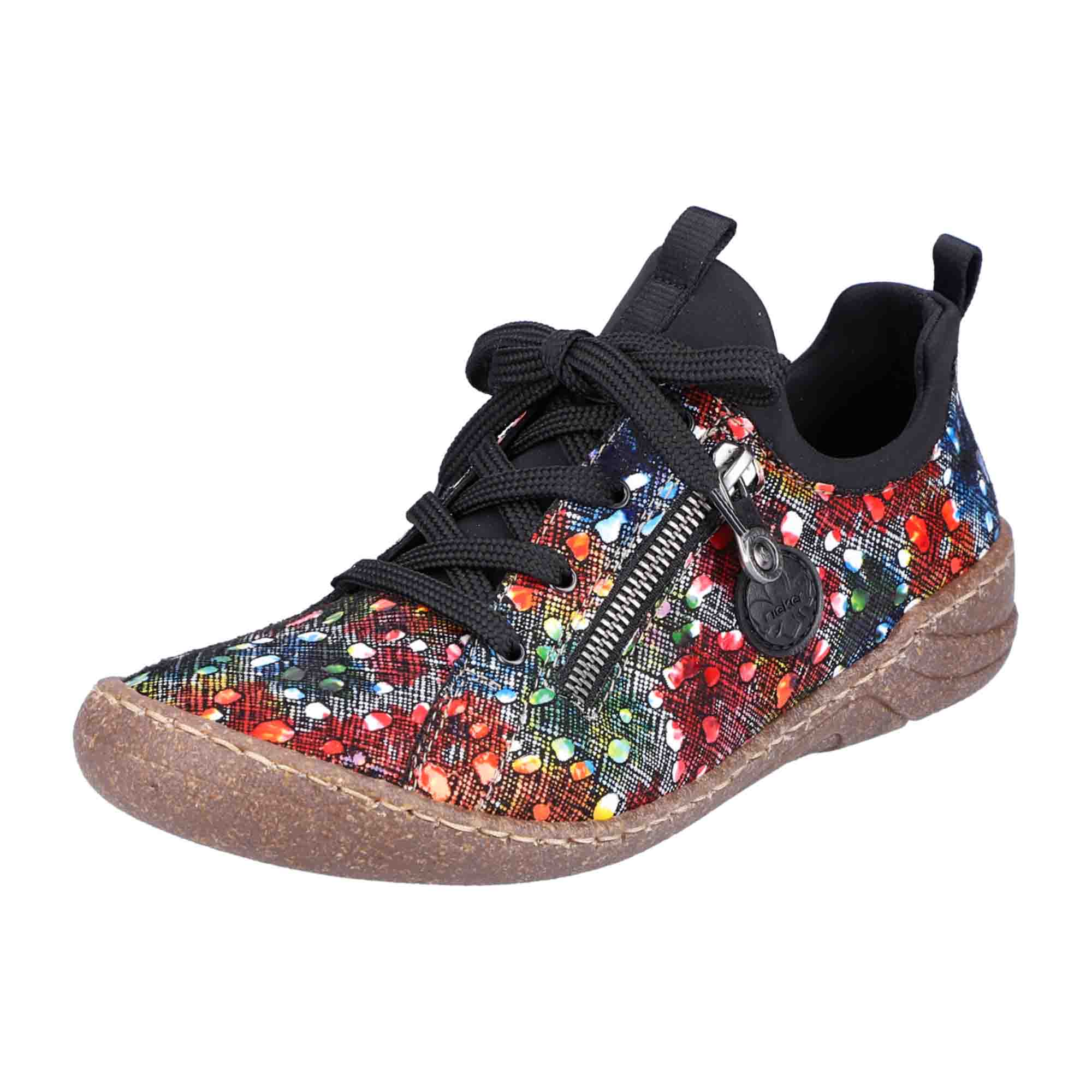 Rieker Women's Casual Slip-On Shoes Multicolor Floral Pattern Comfortable Sole