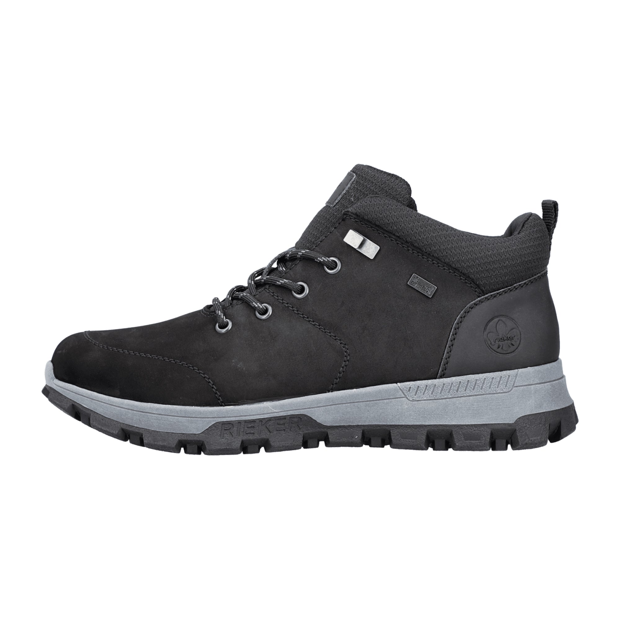 Rieker Men's Comfortable Black Lace-Up Shoes Warm Water-Resistant Casual Boots