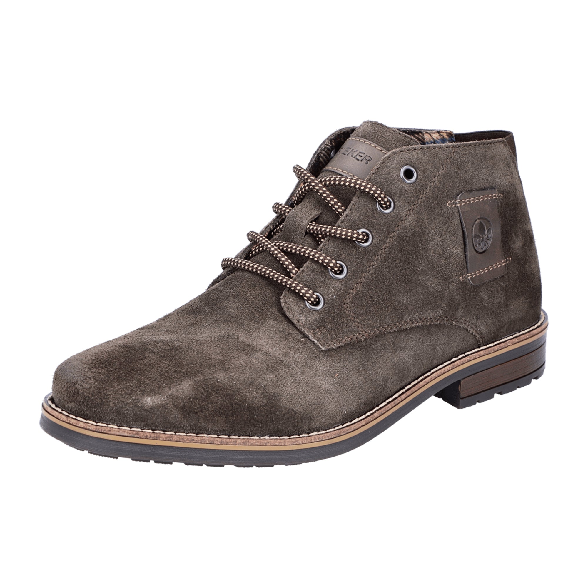 Rieker Men's Brown Ankle Boots Comfortable Lace-Up Shoes with Soft Insole