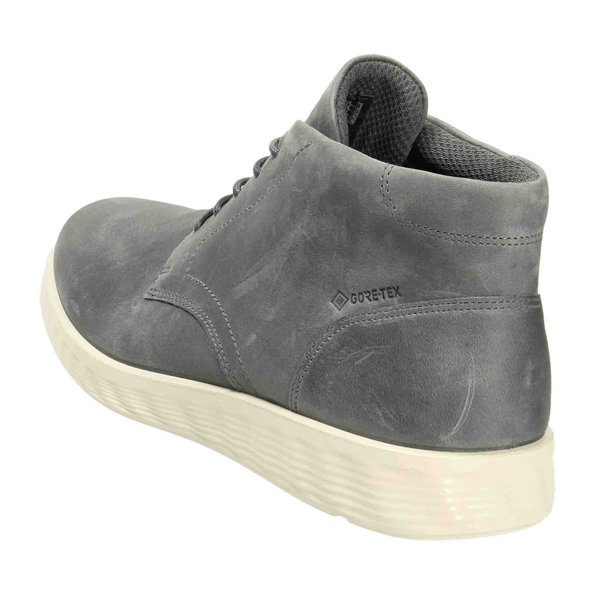 Ecco S Lite Hybrid Men's Gore-Tex Ankle Boots - Steel Gray, Waterproof and Breathable - Bartel-Shop