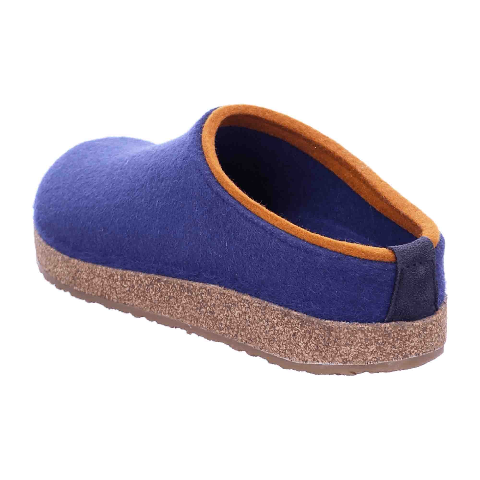 Haflinger Grizzly Kris Men's Blue Wool Clogs - Comfortable & Stylish