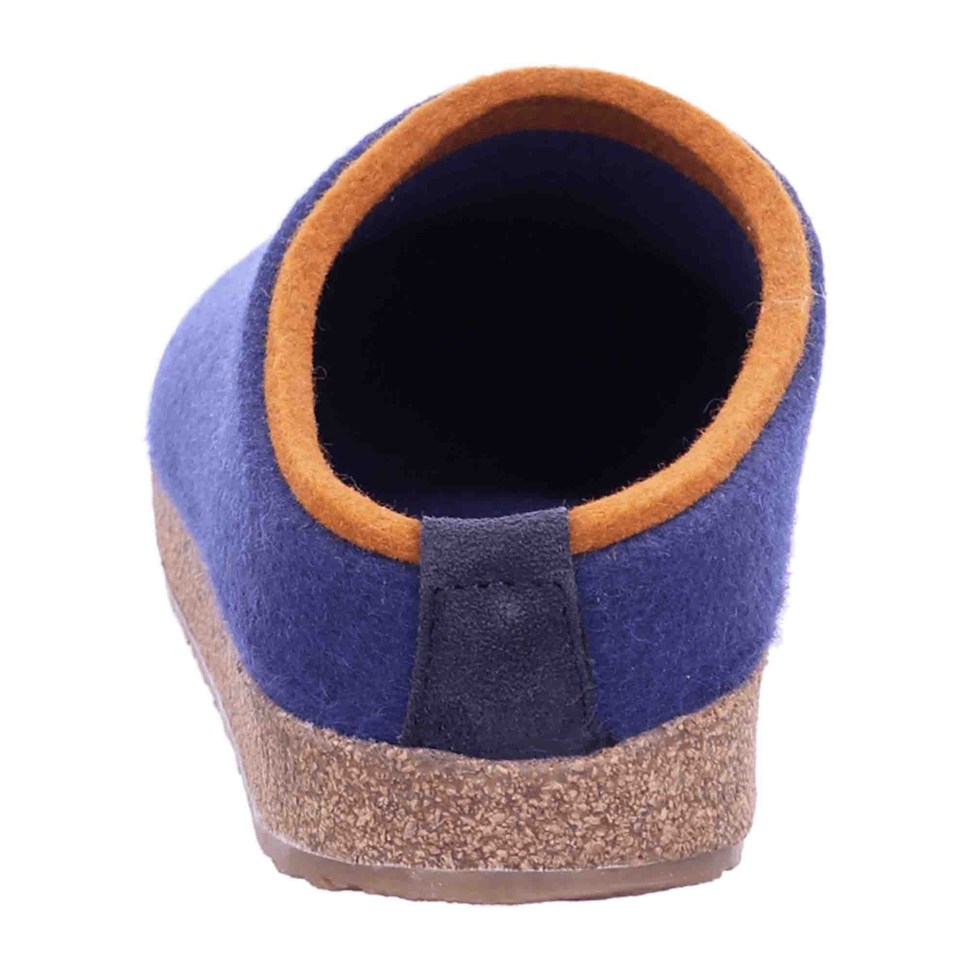 Haflinger Grizzly Kris Men's Blue Wool Clogs - Comfortable & Stylish