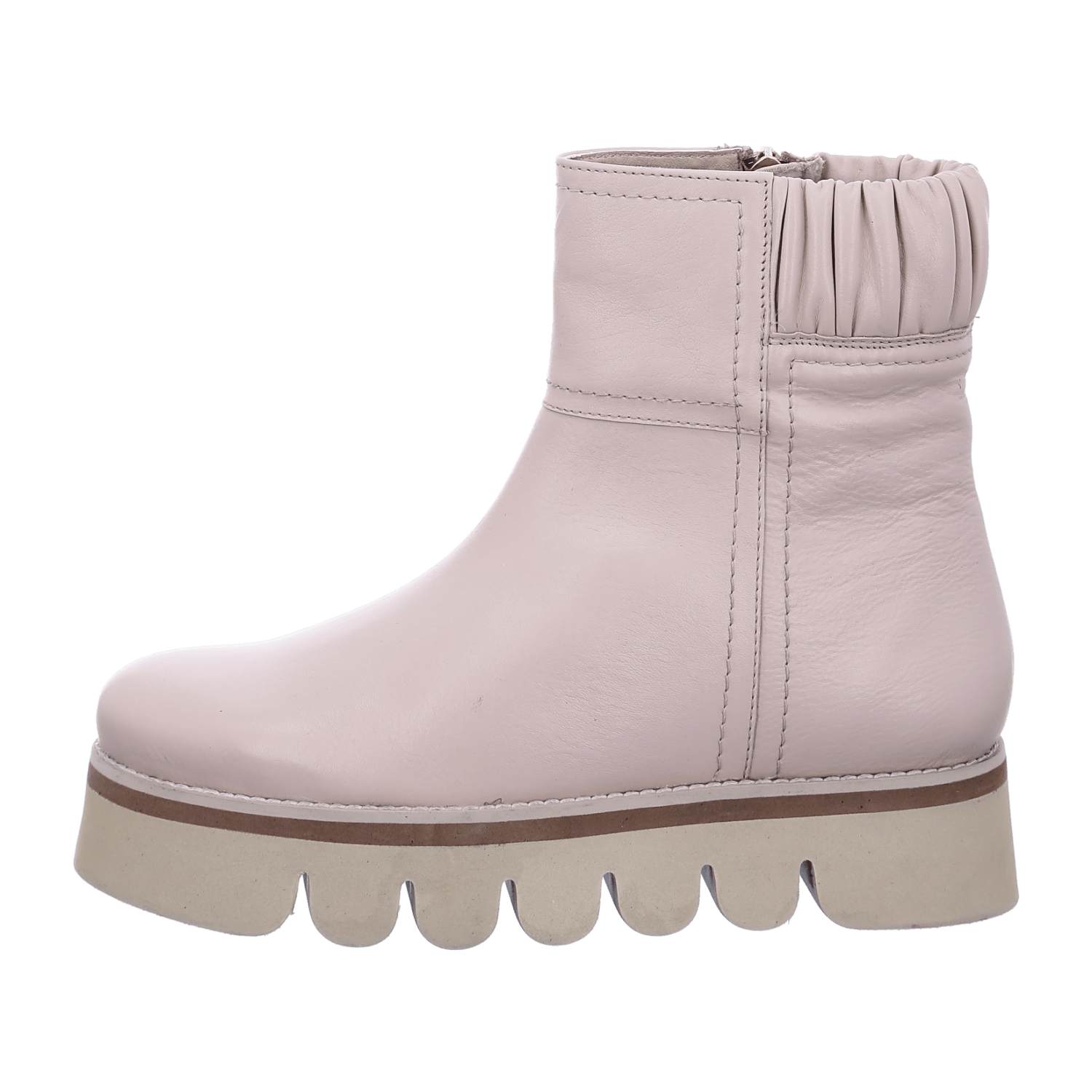 ARA Vigonza Women's Leather Ankle Boots in Beige - Classic Pull-On Chelsea Boots with Leather Lining