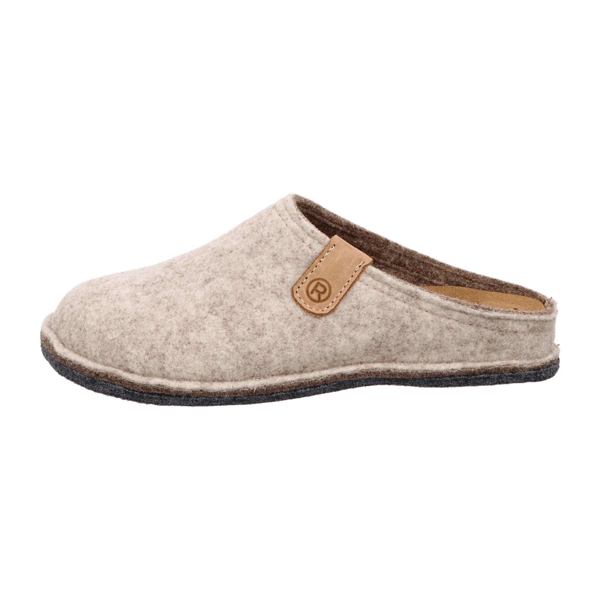 Rohde Circello Beige Women's Shoes Slip-On Felt Upper Warm Lined Winter Flats