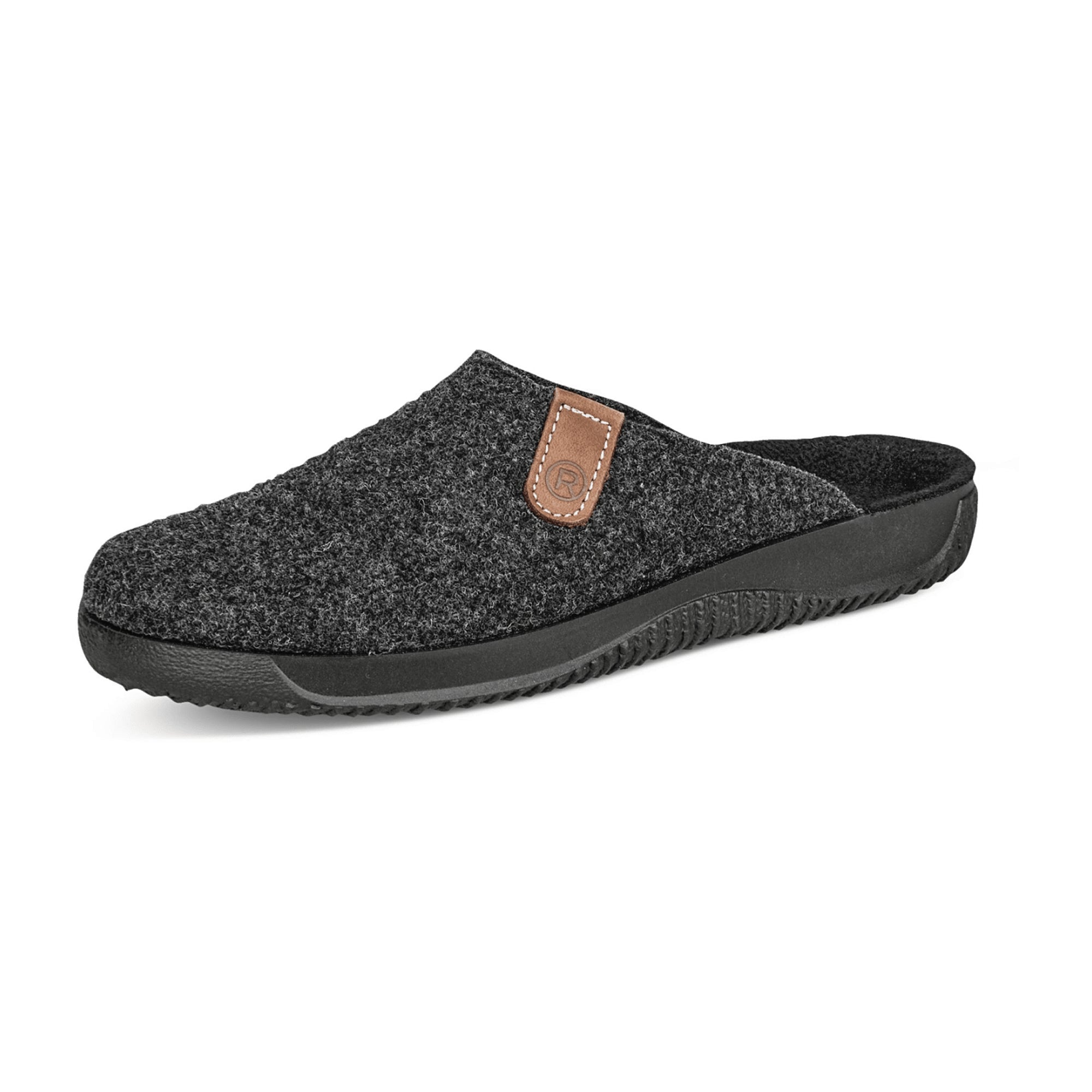 Rohde Soltau-H Men's Gray Comfortable Soft Felt House Slippers Warm Lining