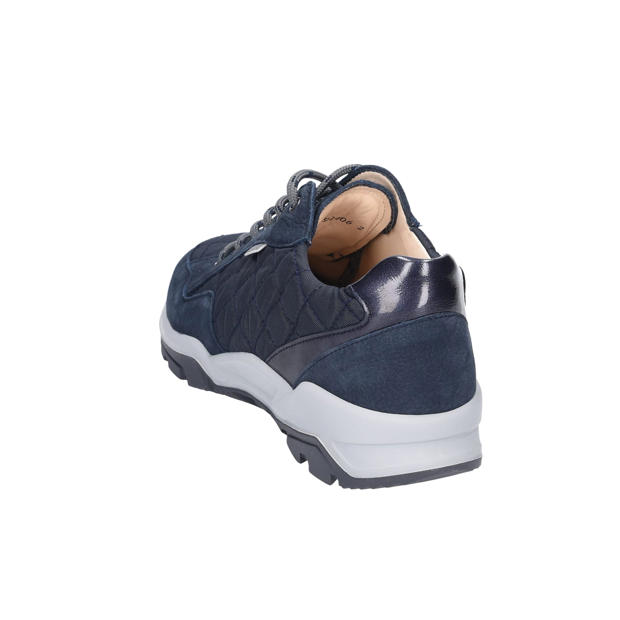Finn Comfort Tessin Women's Leather/Nylon Sneakers - Marine/Atlantic Blue, Comfortable Lace-up Shoes with Shock Absorber - Bartel-Shop