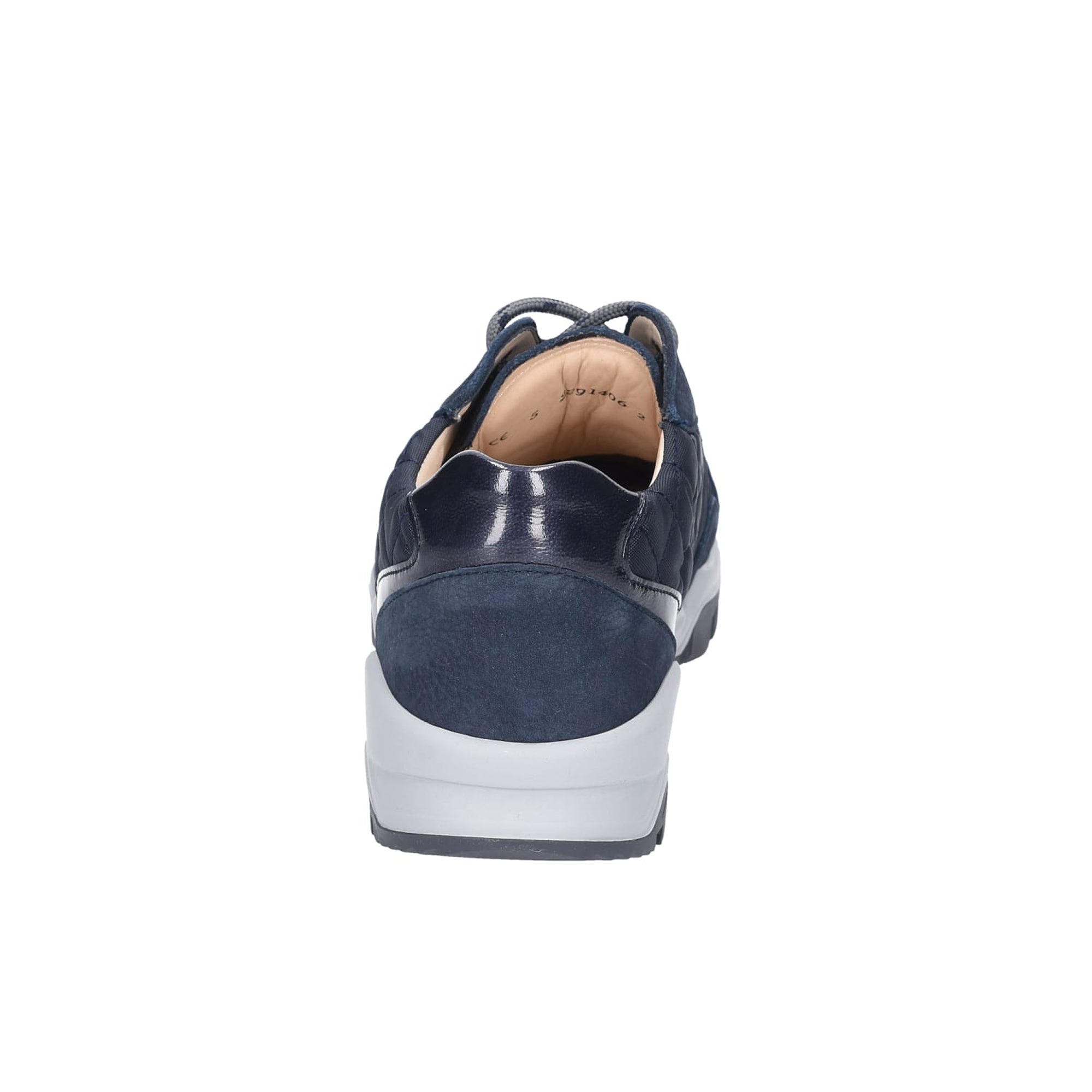 Finn Comfort Tessin Women's Leather/Nylon Sneakers - Marine/Atlantic Blue, Comfortable Lace-up Shoes with Shock Absorber - Bartel-Shop