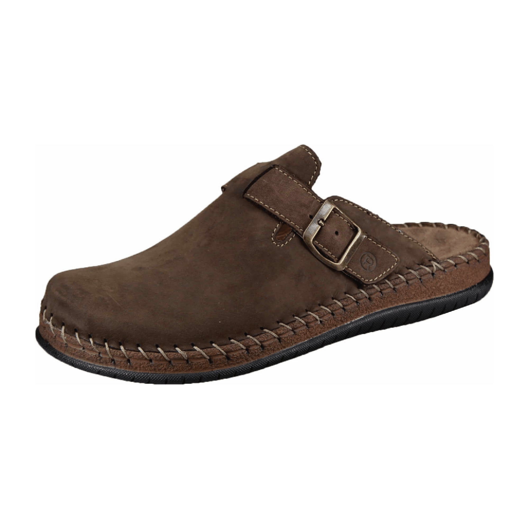 Rohde Men's Brown Leather Slippers for Fall Winter