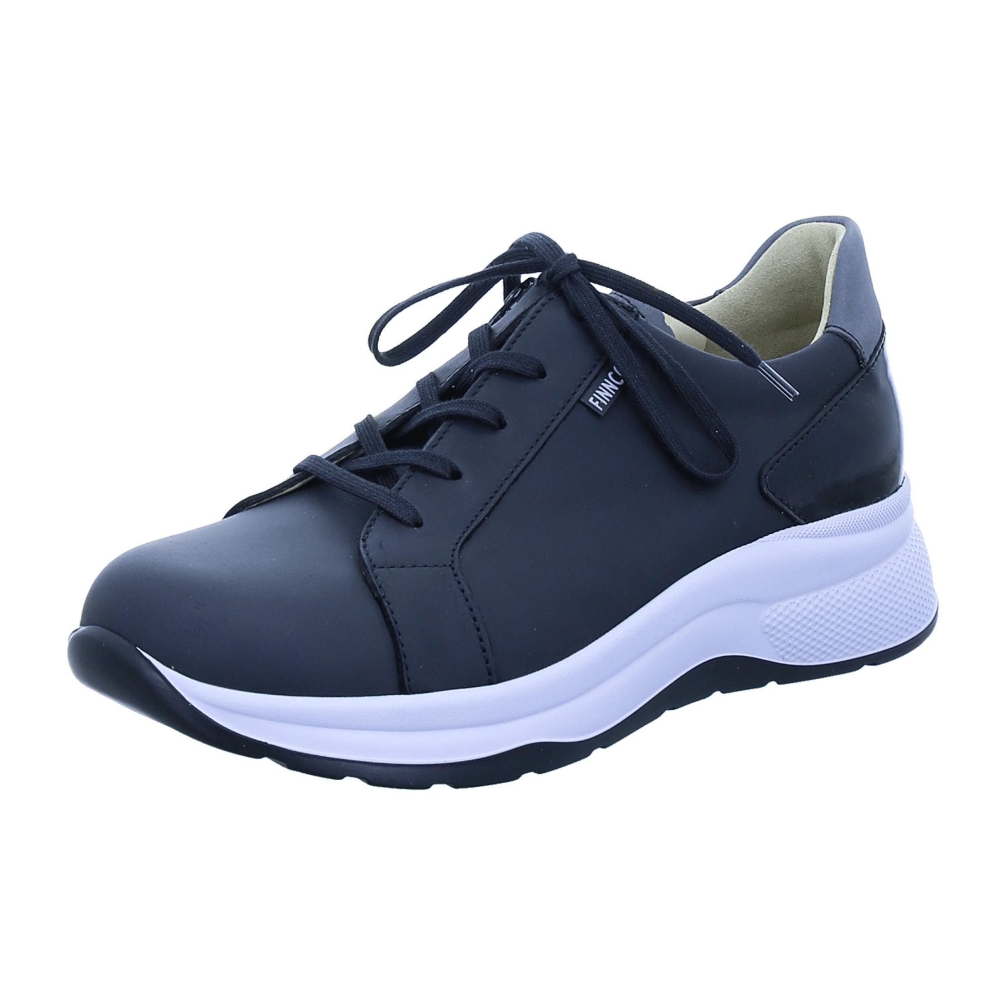 Finn Comfort Delaware Women's Comfort Lace-Up Shoes - Stylish Black Leather with Cork Footbed