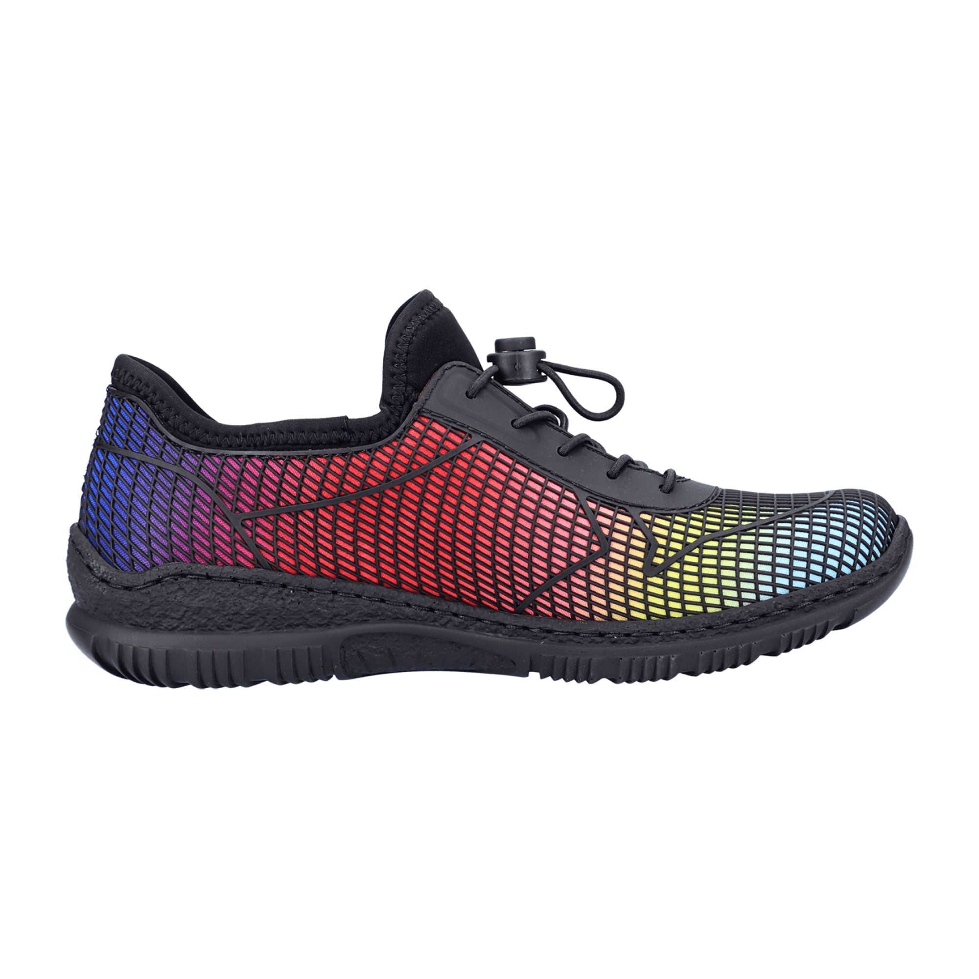 Rieker Women's Colorful Slip-On Shoes with Comfort Sole and Rainbow Design