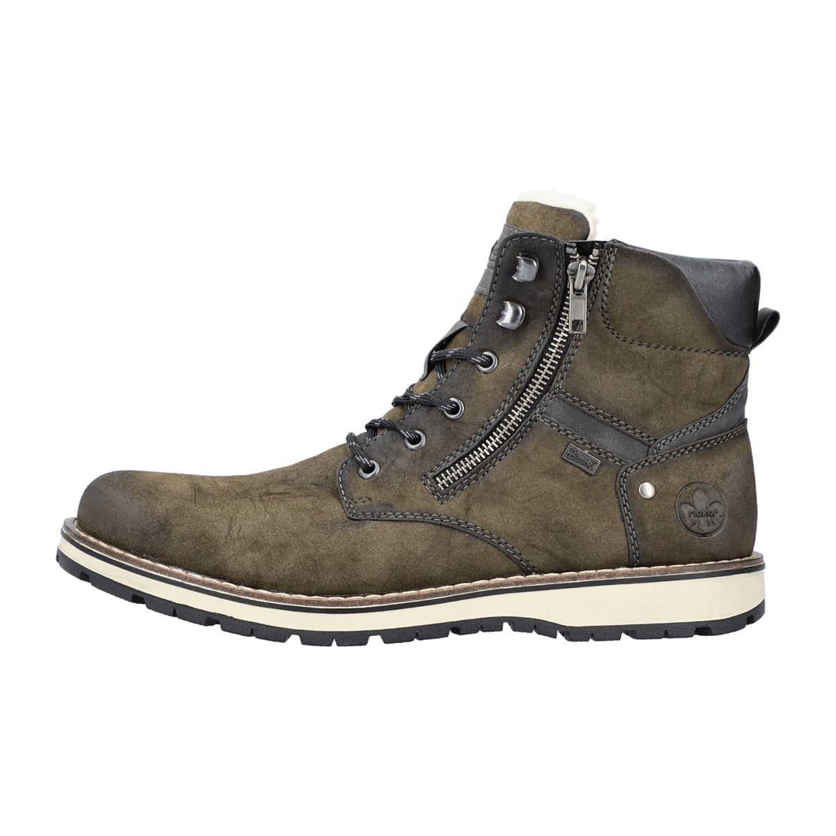 Rieker Men's Green Shoes, Warm Wool Lining, Waterproof, Lace-Up, Fall/Winter - Bartel-Shop