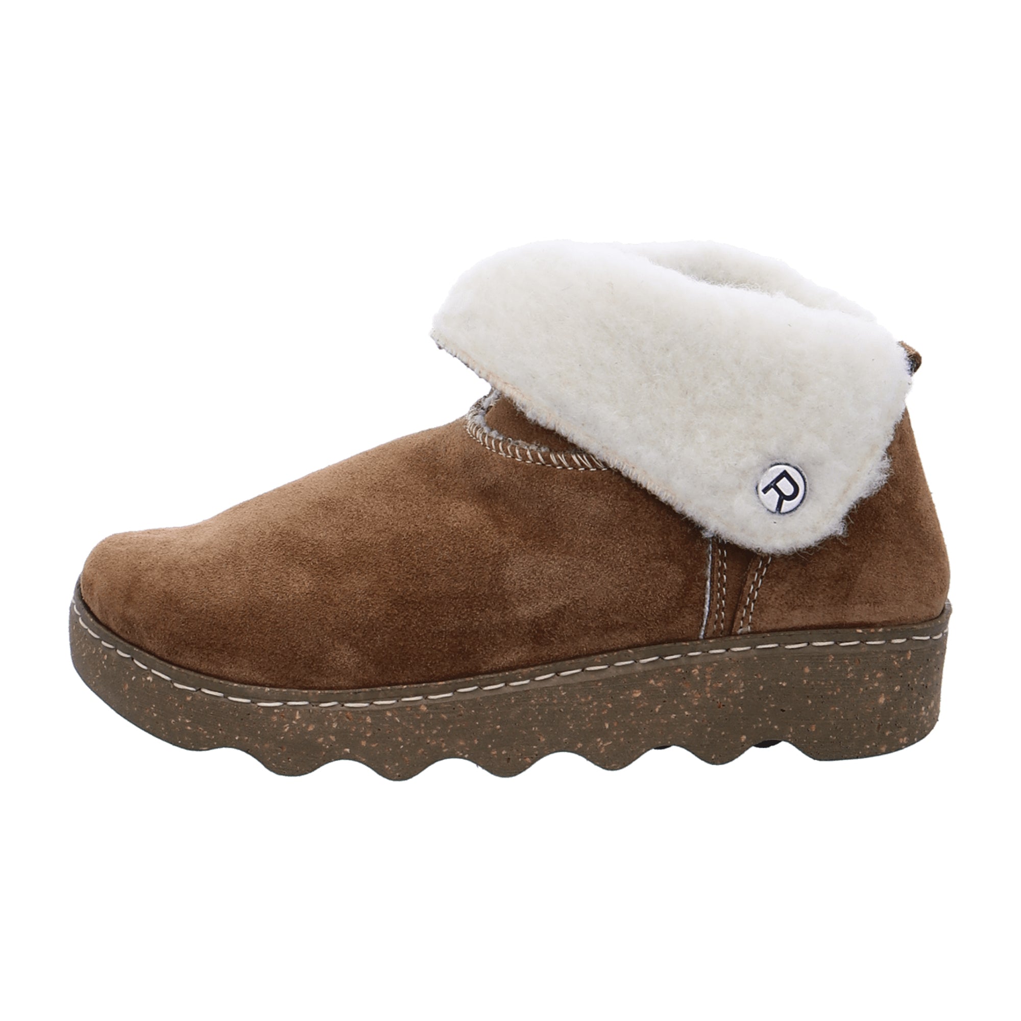 Rohde Women's Brown Leather Slippers with Removable Insole Warm Lining