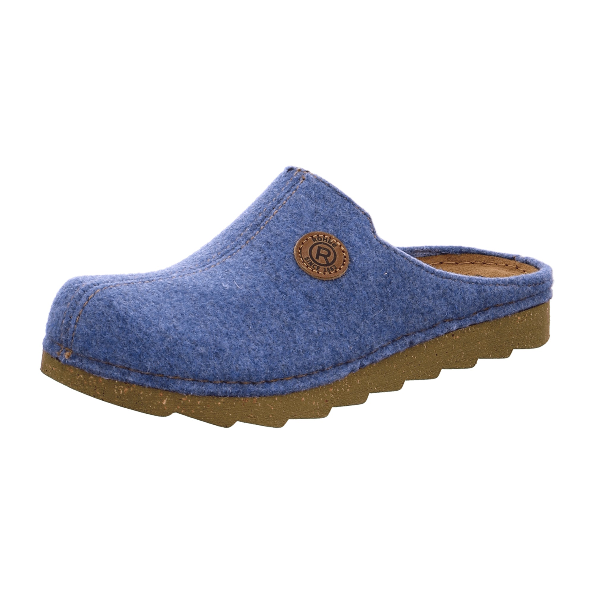 Rohde Foggia H Blue Men's Slippers Felt Upper Textile Lining Winter Shoes