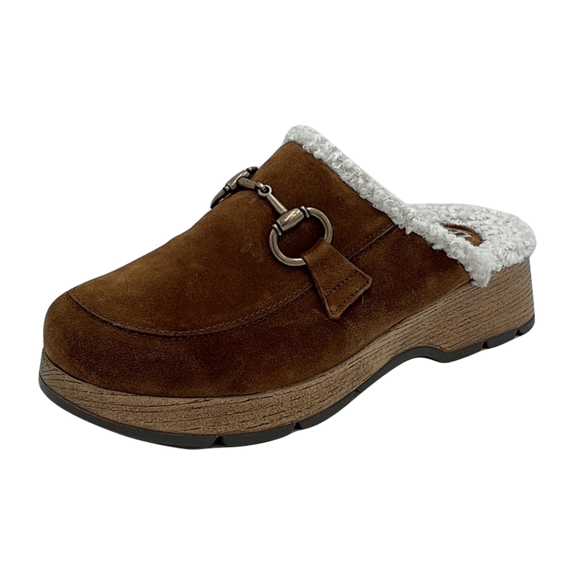 Rohde Licata Brown Women's Slip-On Suede Shoes with Wedge Heel for Fall/Winter