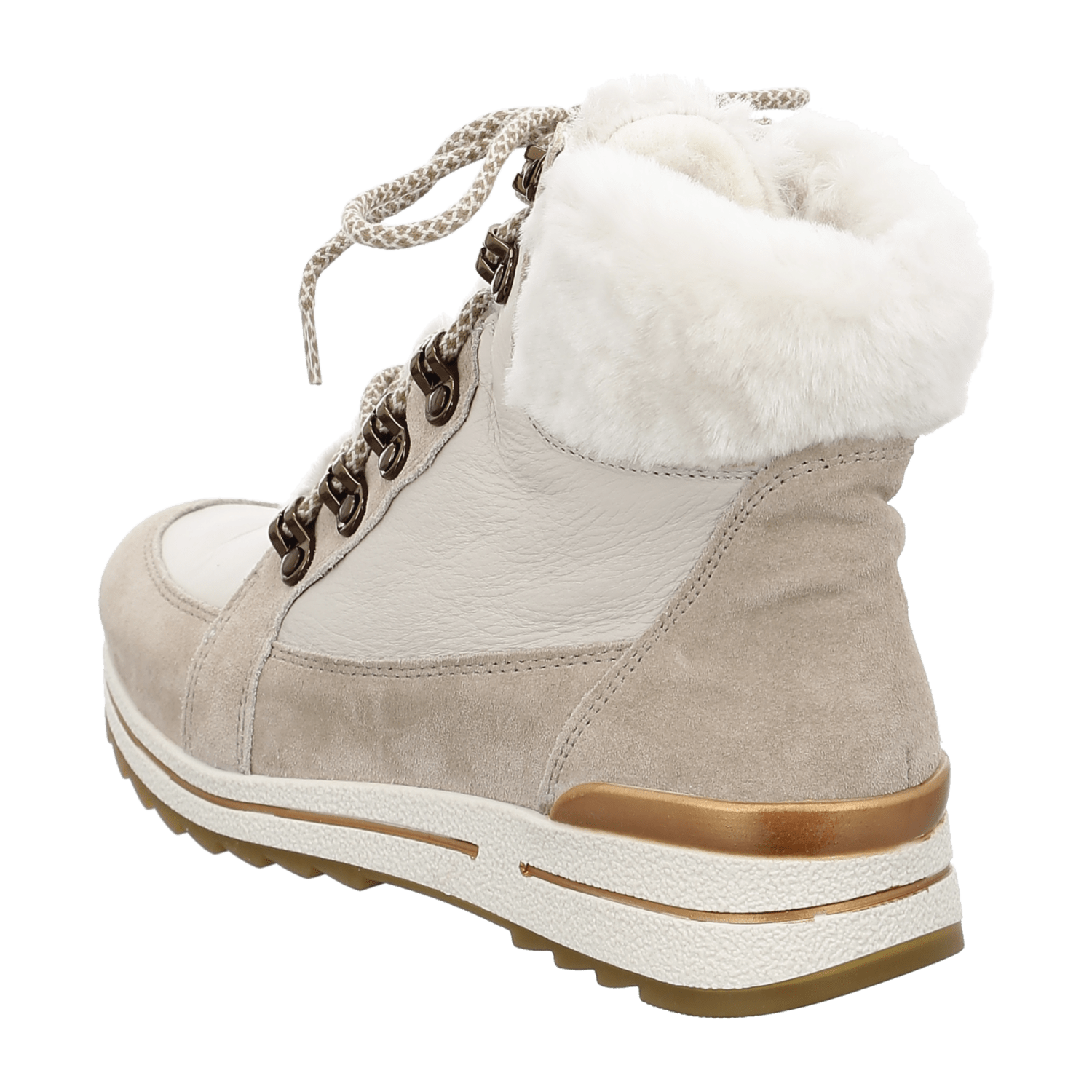 ARA Women's Osaka Winter Boots in Beige Suede with Lace-Up Design and Warm Lining - Bartel-Shop