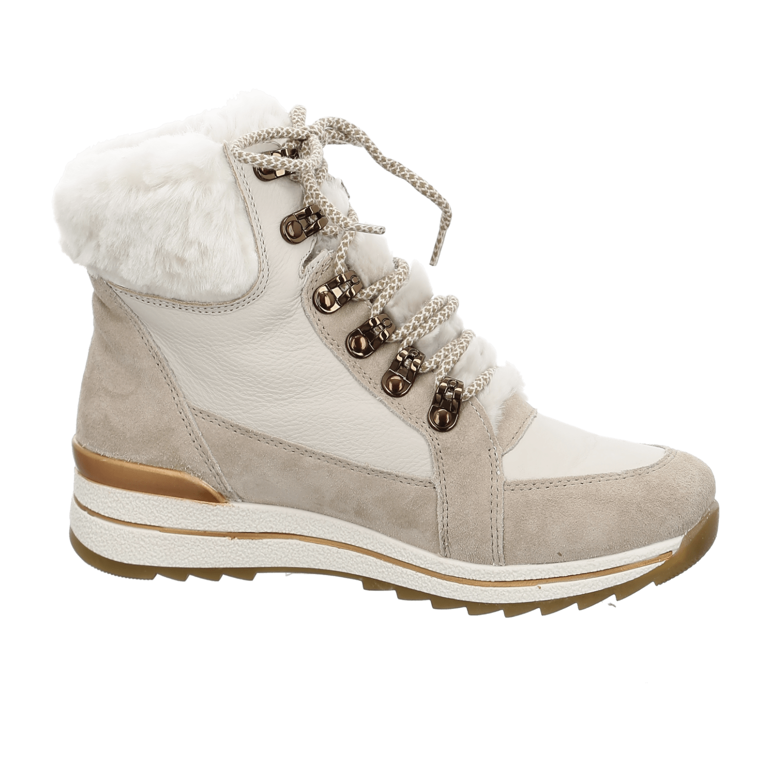 ARA Women's Osaka Winter Boots in Beige Suede with Lace-Up Design and Warm Lining - Bartel-Shop