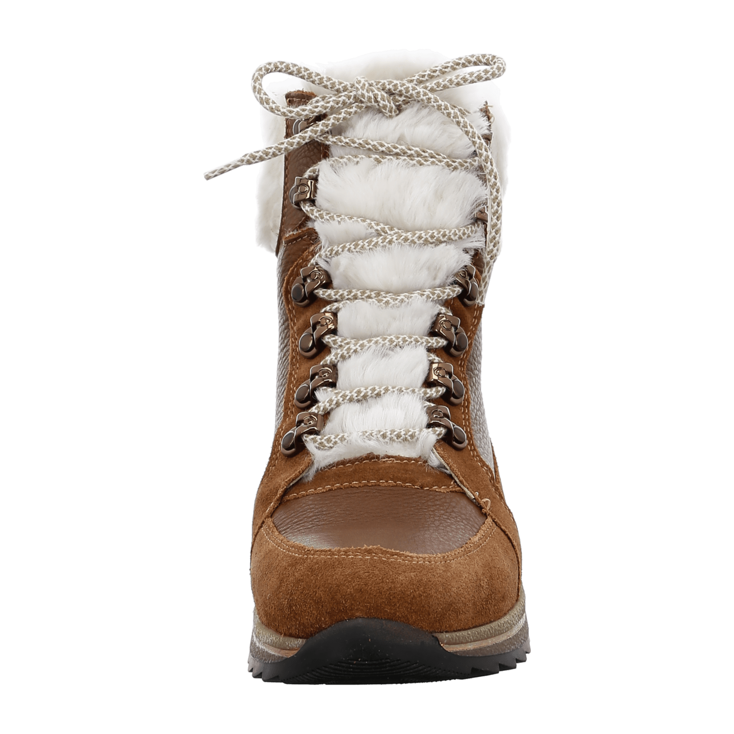 ARA Osaka Women's Winter Boots in Suede Leather, Lace-Up Boots with Warm Lining in Brown