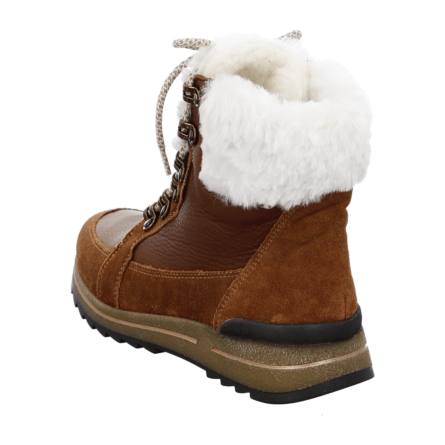 ARA Osaka Women's Winter Boots in Suede Leather, Lace-Up Boots with Warm Lining in Brown