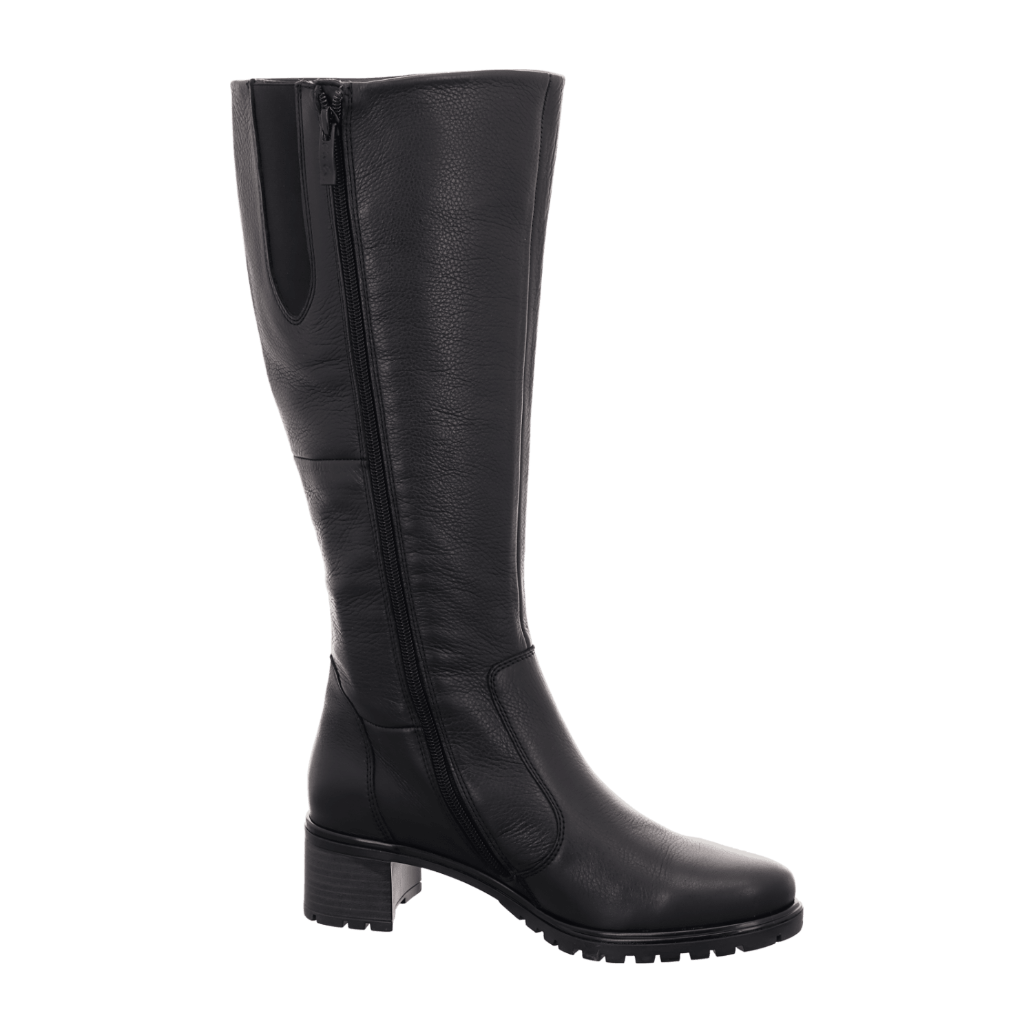 ARA Ronda-St Women's Boots in Black Smooth Leather with Zipper and Winter Lining