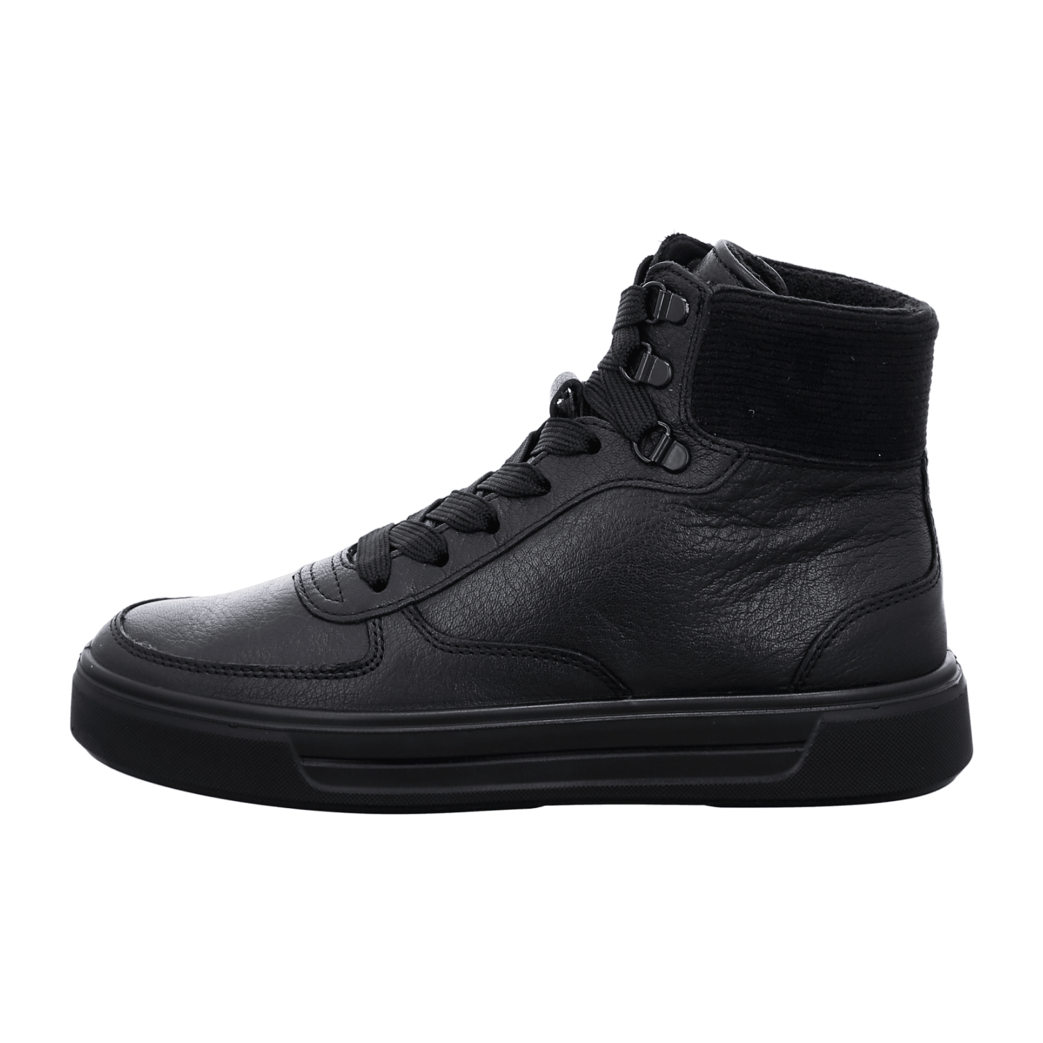 ARA COURTYARD Women's Leather Sneakers with Lace-Up Closure and Round Toe in Black