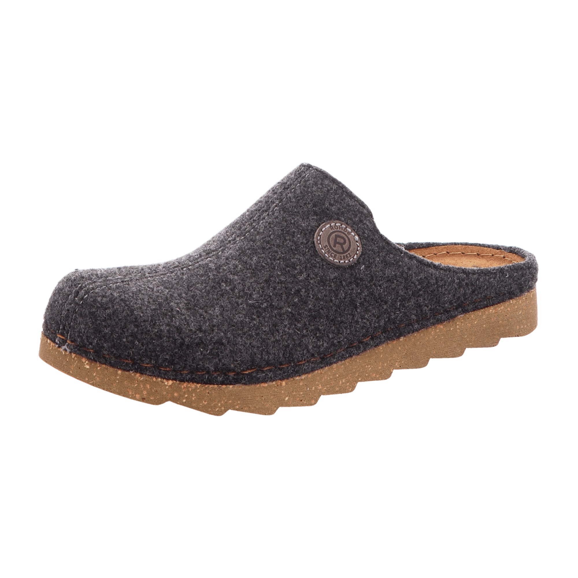 Rohde Foggia H Men's Slip-On Shoes Gray Textile Leather Winter Casual