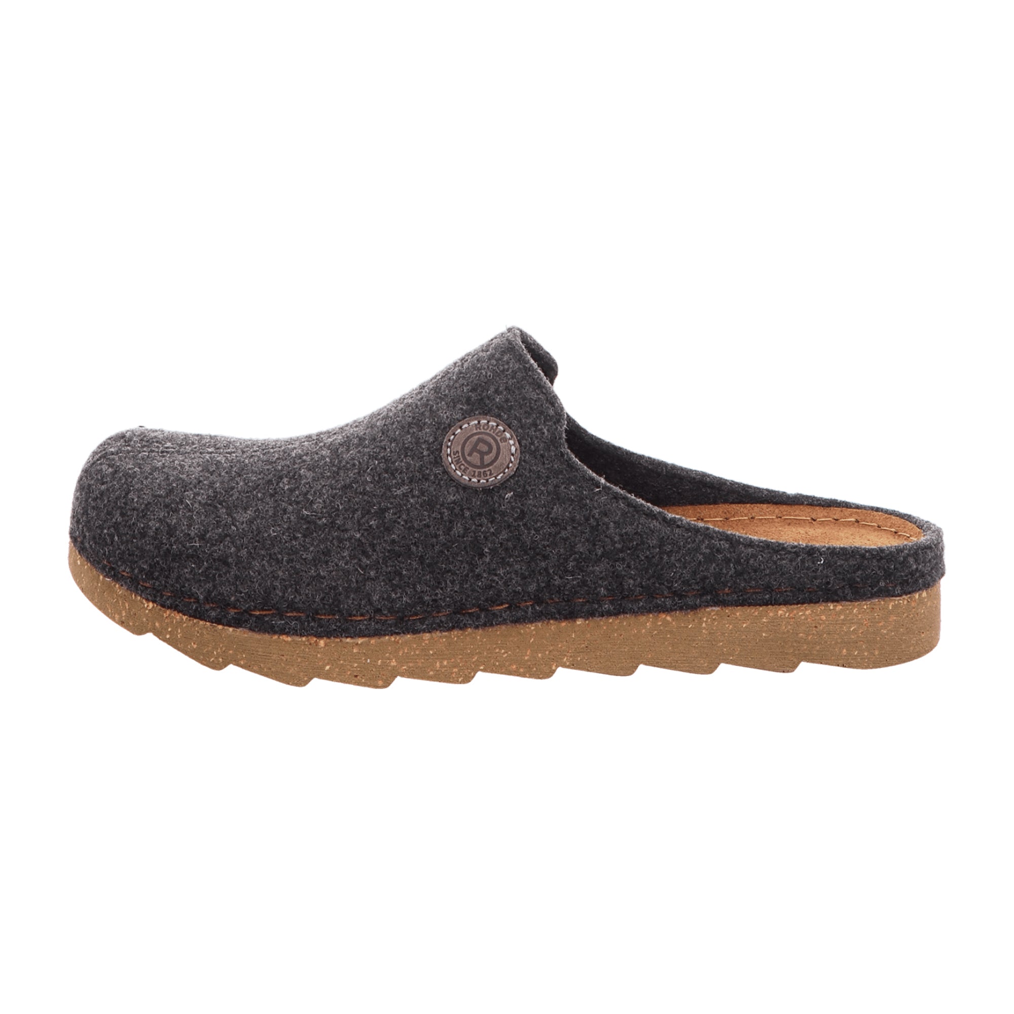 Rohde Foggia H Men's Slip-On Shoes Gray Textile Leather Winter Casual