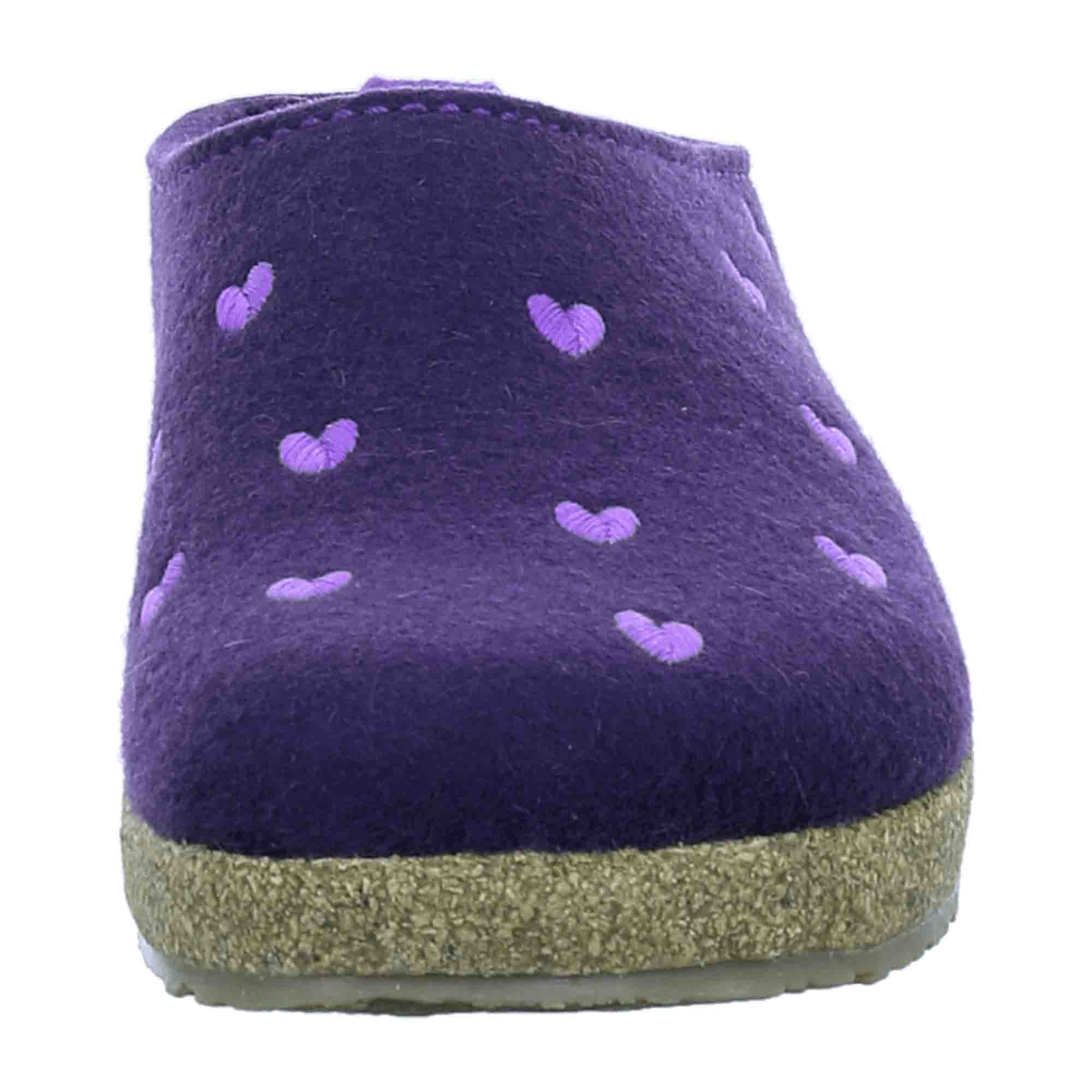Haflinger Women's Cuircini Slippers, Purple - Stylish & Comfortable