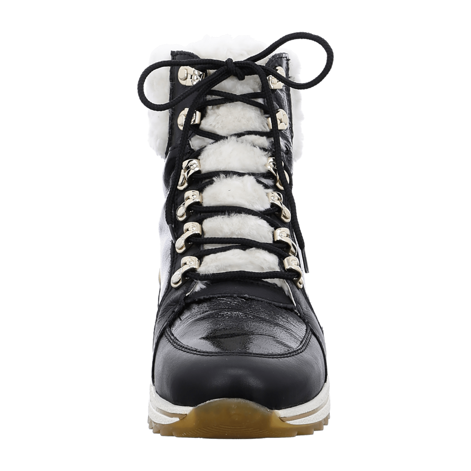 ARA Osaka Women's Winter Boots in Smooth Leather with Lacing and Warm Lining Black