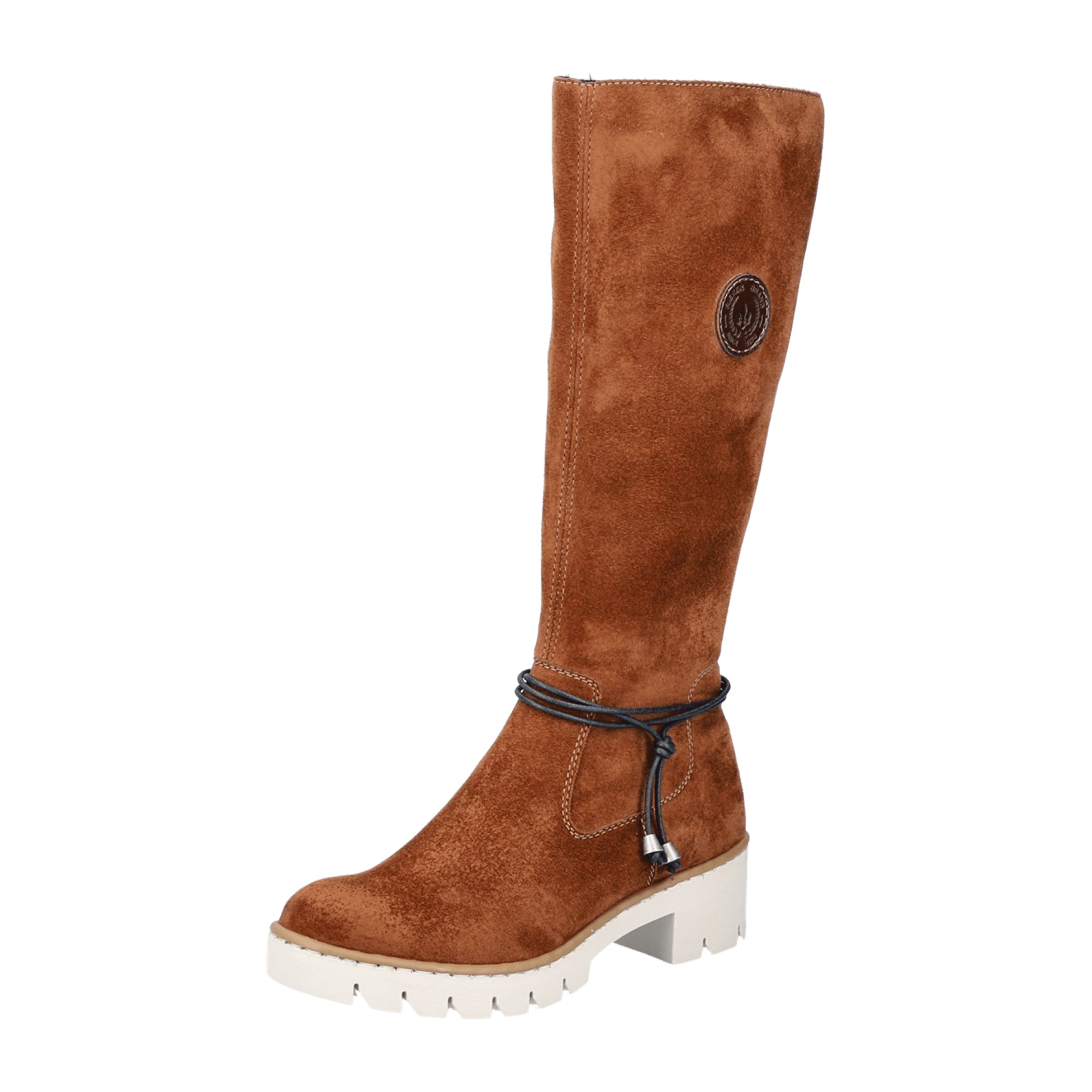 Rieker Women's Brown High Shaft Boots with Warm Lining and Side Zipper