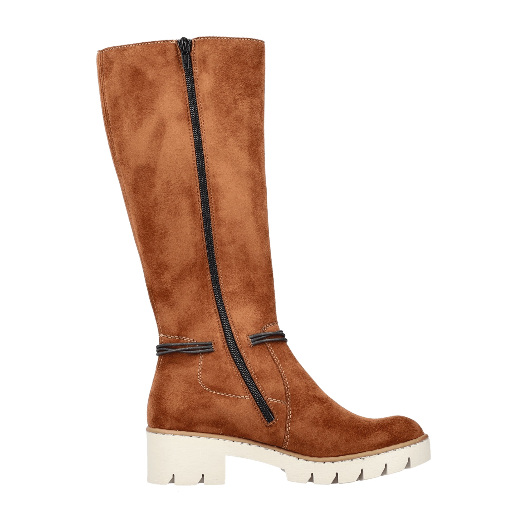 Rieker Women's Brown High Shaft Boots with Warm Lining and Side Zipper