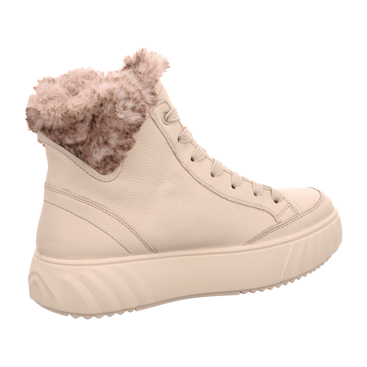 ARA MONACO Women's Sneakers in Grey Smooth Leather with Zipper and Gore-Tex Warm Lining