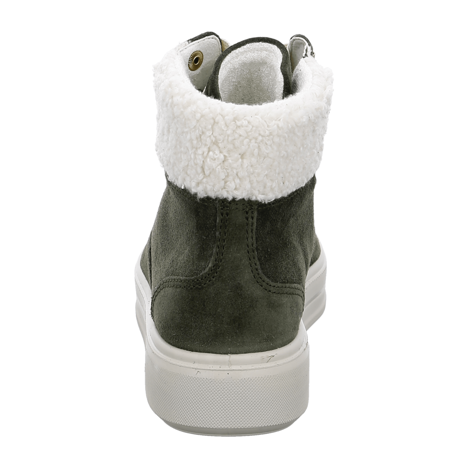 ARA COURTYARD Women's Velour Leather Sneakers in Green with Lace-Up Closure