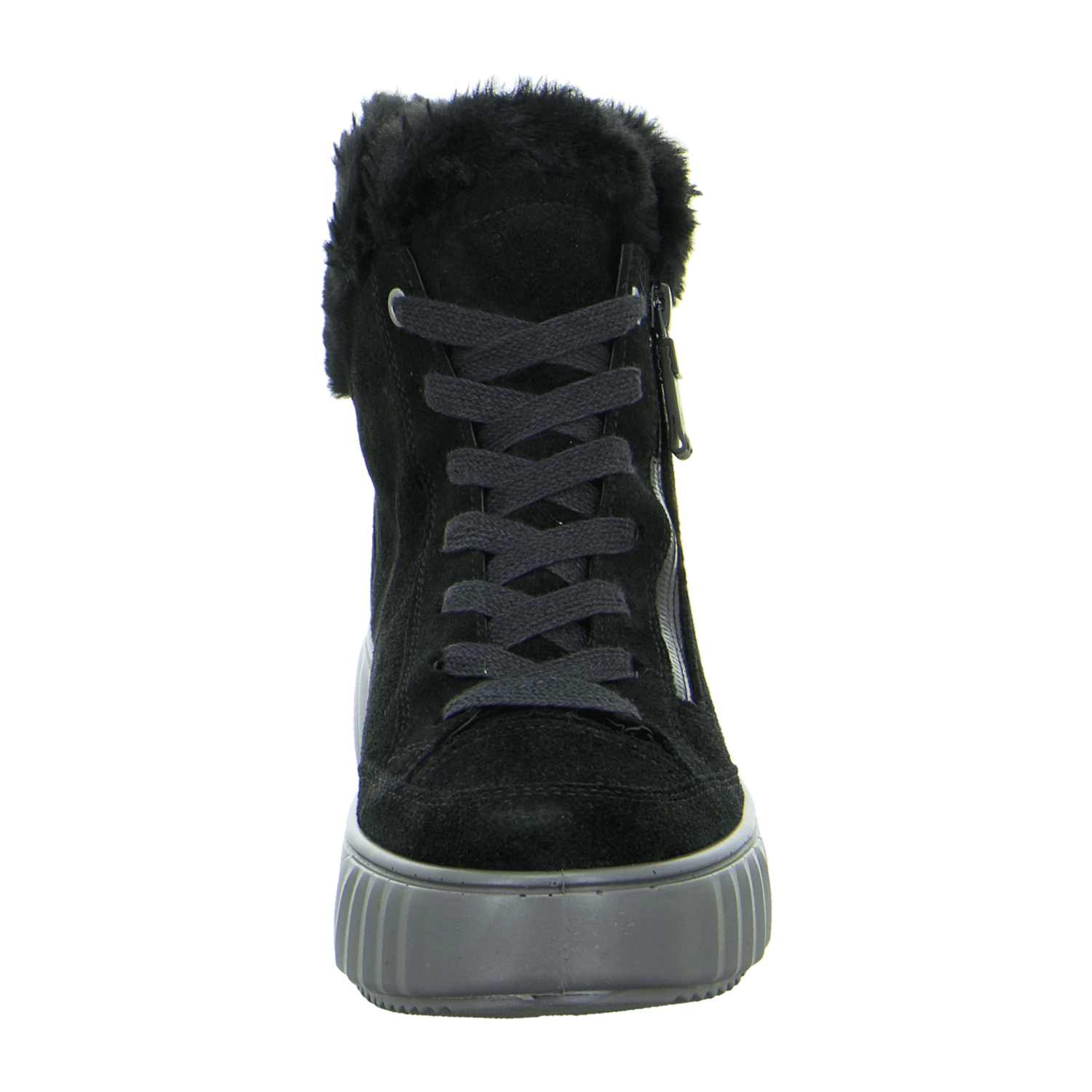 ARA MONACO Women's Sneakers in Black Velour Leather with Lace-Up Closure and Gore-Tex Warm Lining