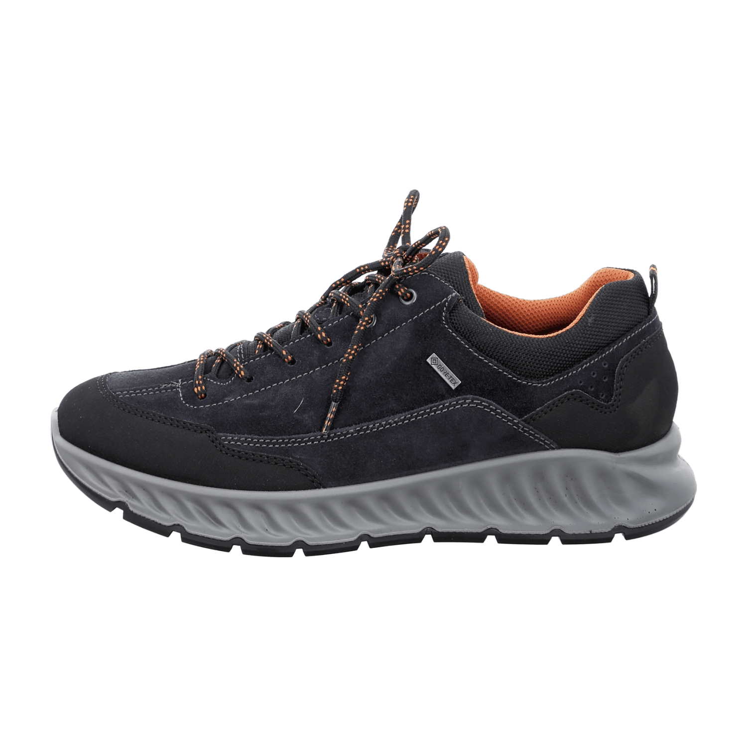 ARA PAOLO Men's Nubuck Leather Lace-Up Sneakers in Black