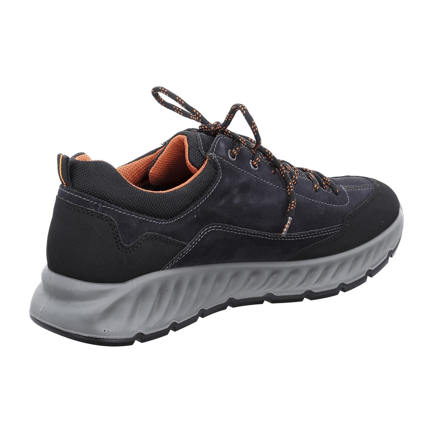 ARA PAOLO Men's Nubuck Leather Lace-Up Sneakers in Black