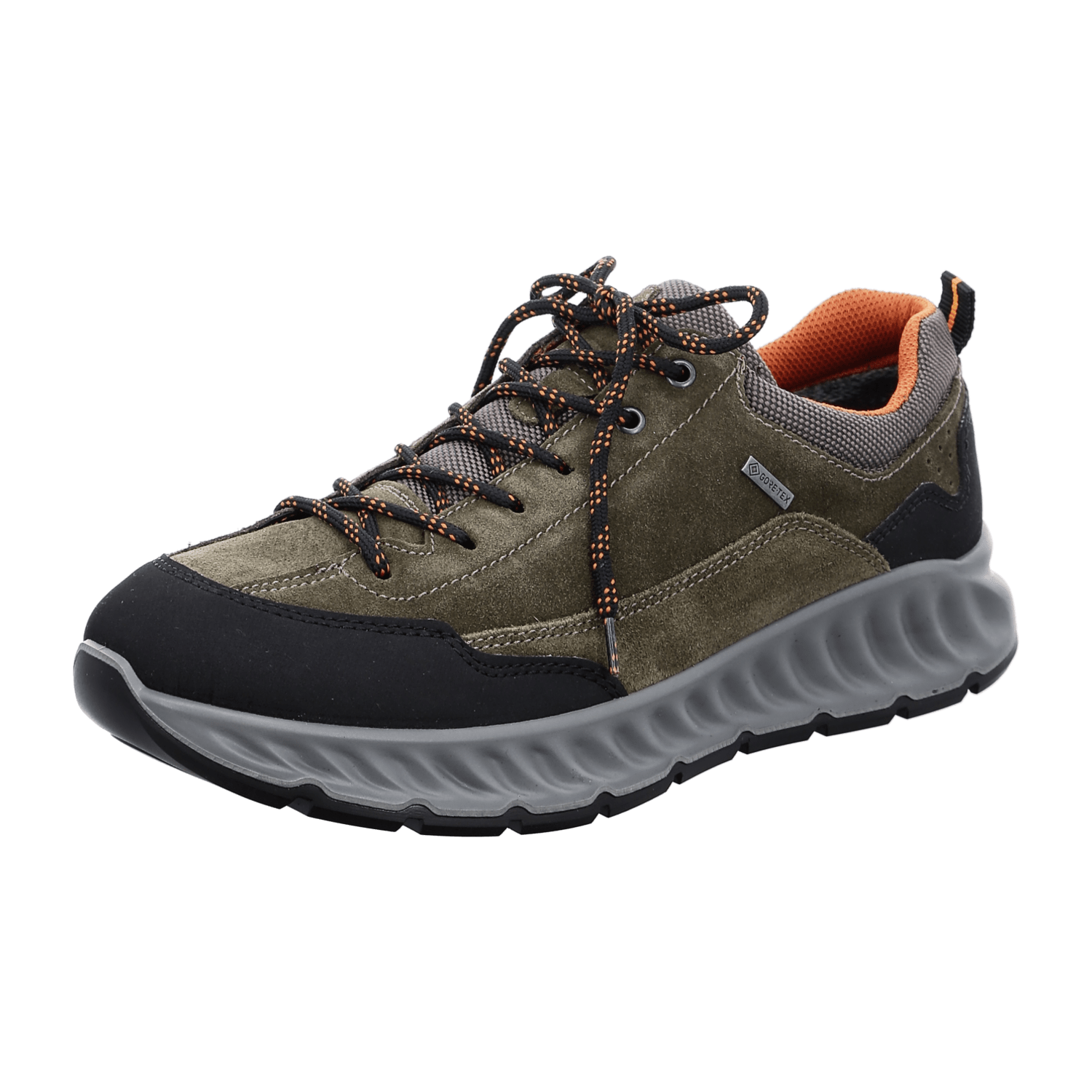 ARA PAOLO Men's Nubuck Leather Sneakers with Lace-Up Closure in Green