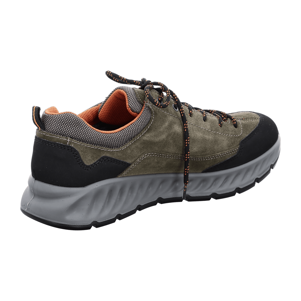 ARA PAOLO Men's Nubuck Leather Sneakers with Lace-Up Closure in Green
