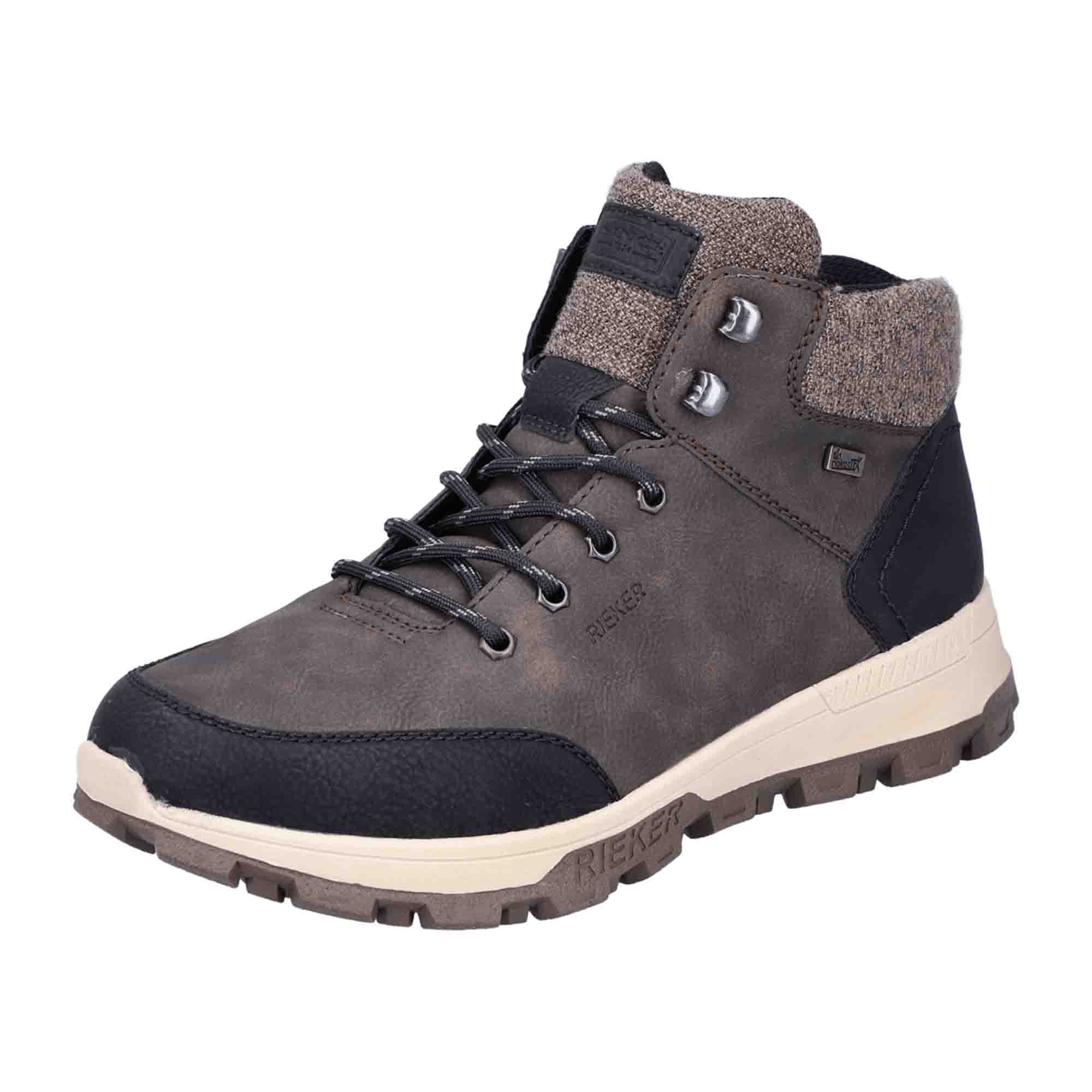 Rieker HWK Men's Brown Leather Boots with Warm Lining and Rieker Tex Membrane