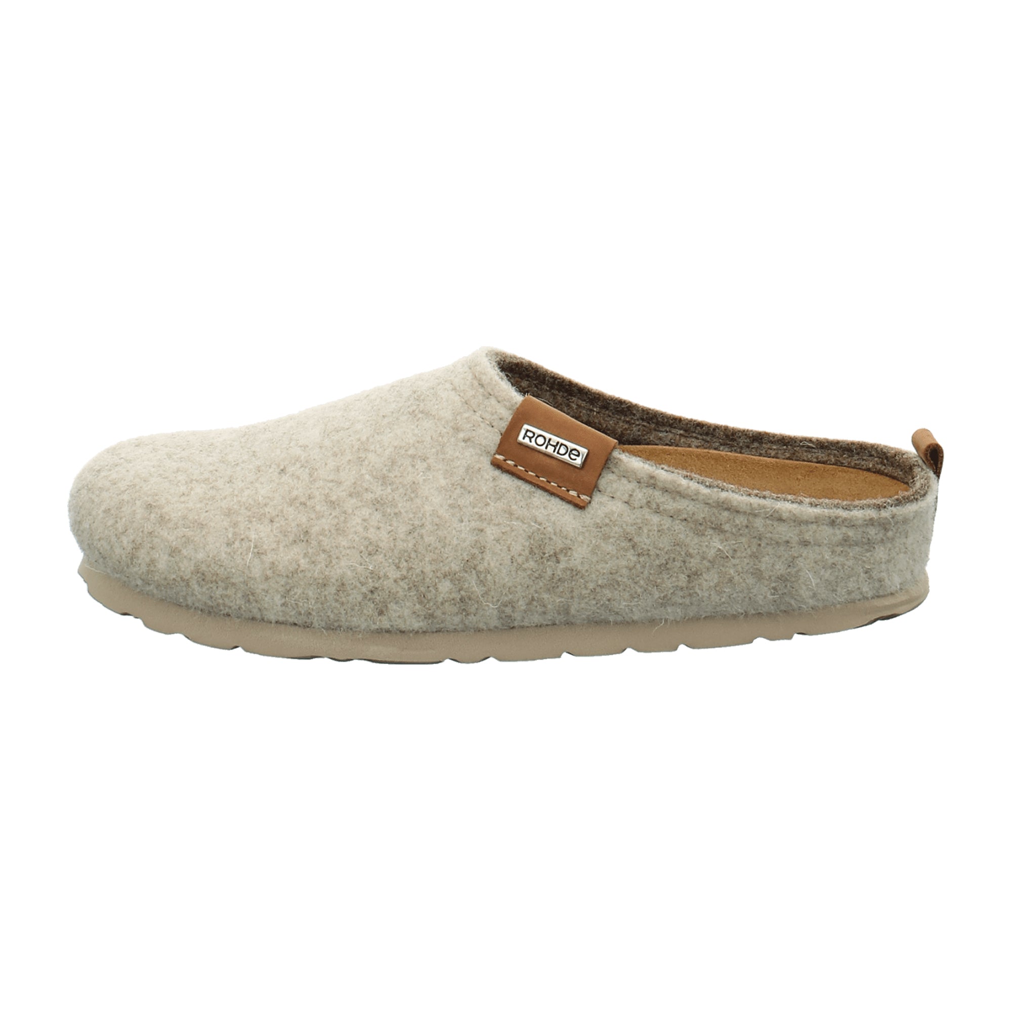 Rohde Napoli Beige Women's Slip-On Shoes, Round Toe, Textile Upper