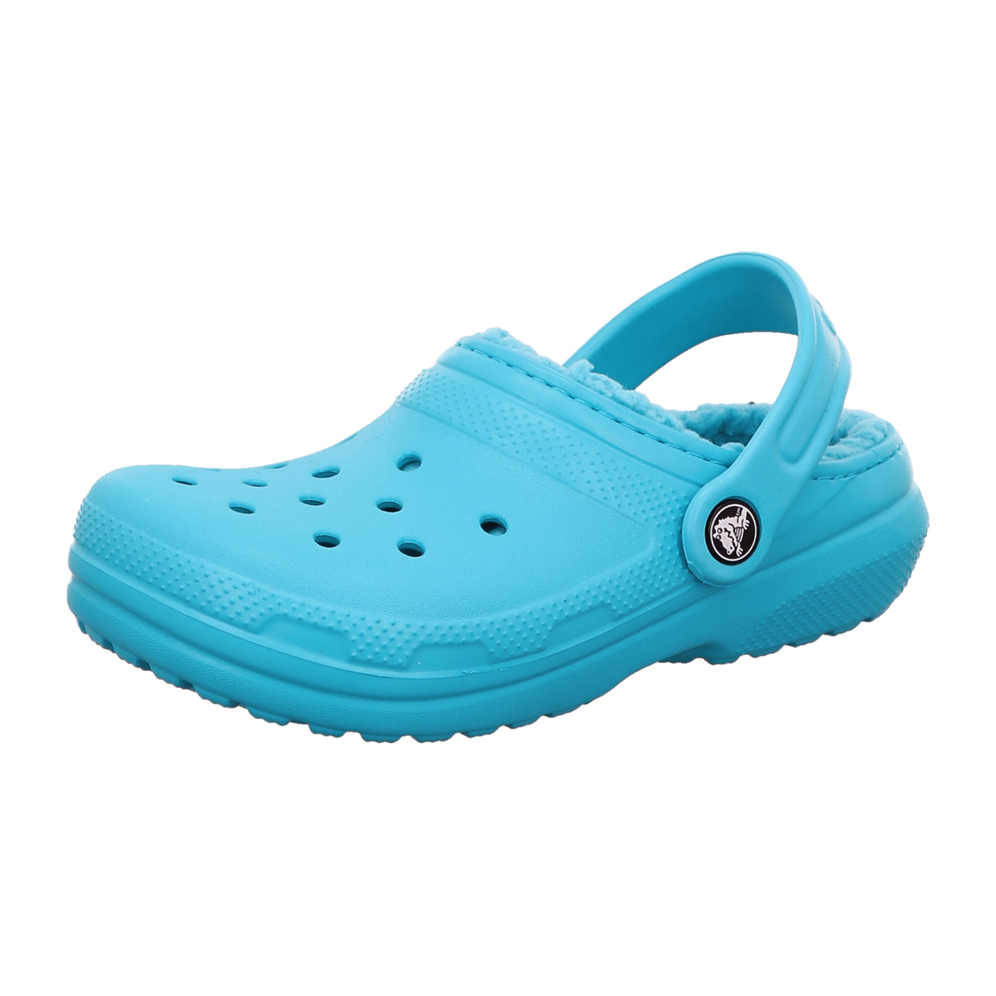 Crocs Kids Classic Fuzz Lined Clog - Cozy Winter Shoes for Children, Blue