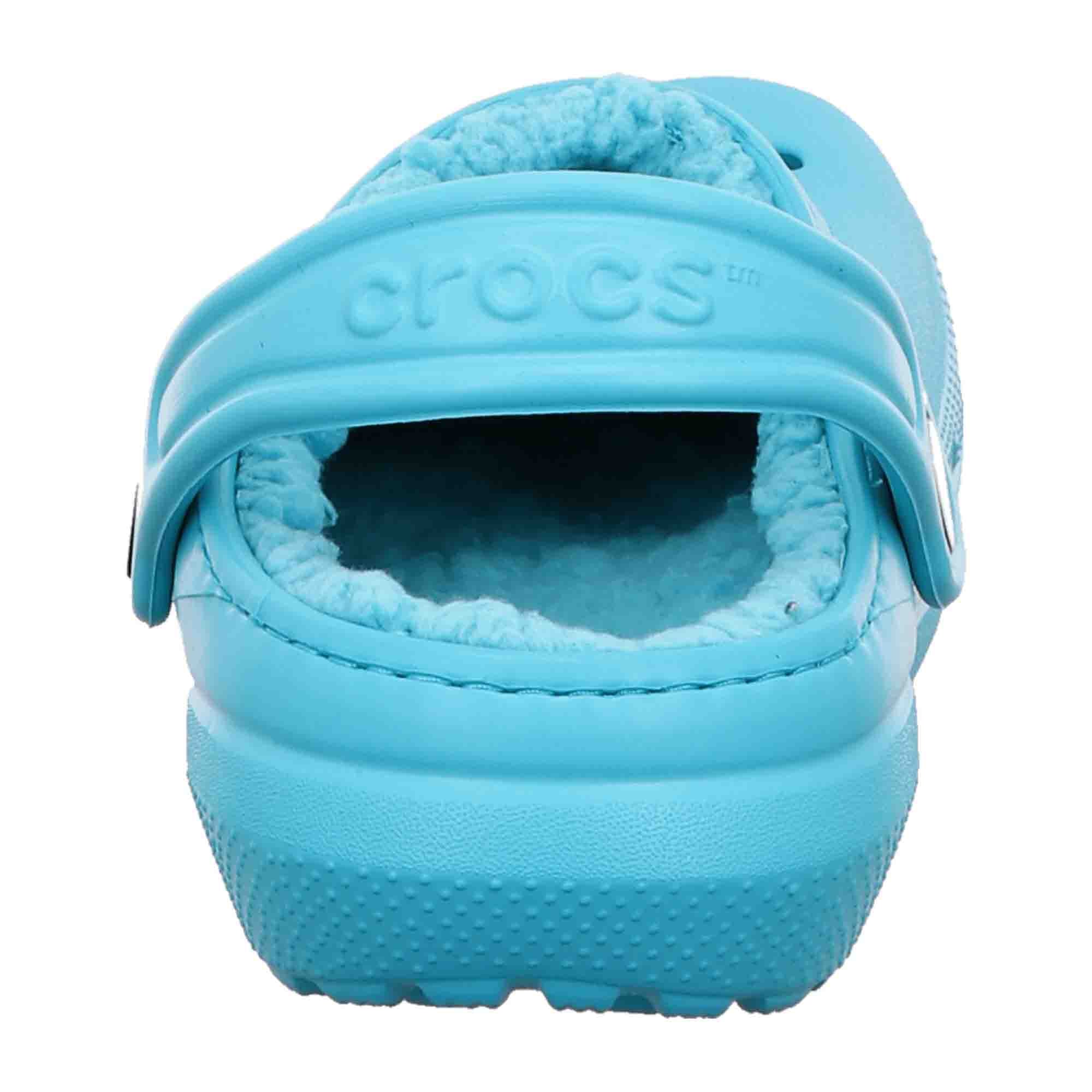 Crocs Kids Classic Fuzz Lined Clog - Cozy Winter Shoes for Children, Blue