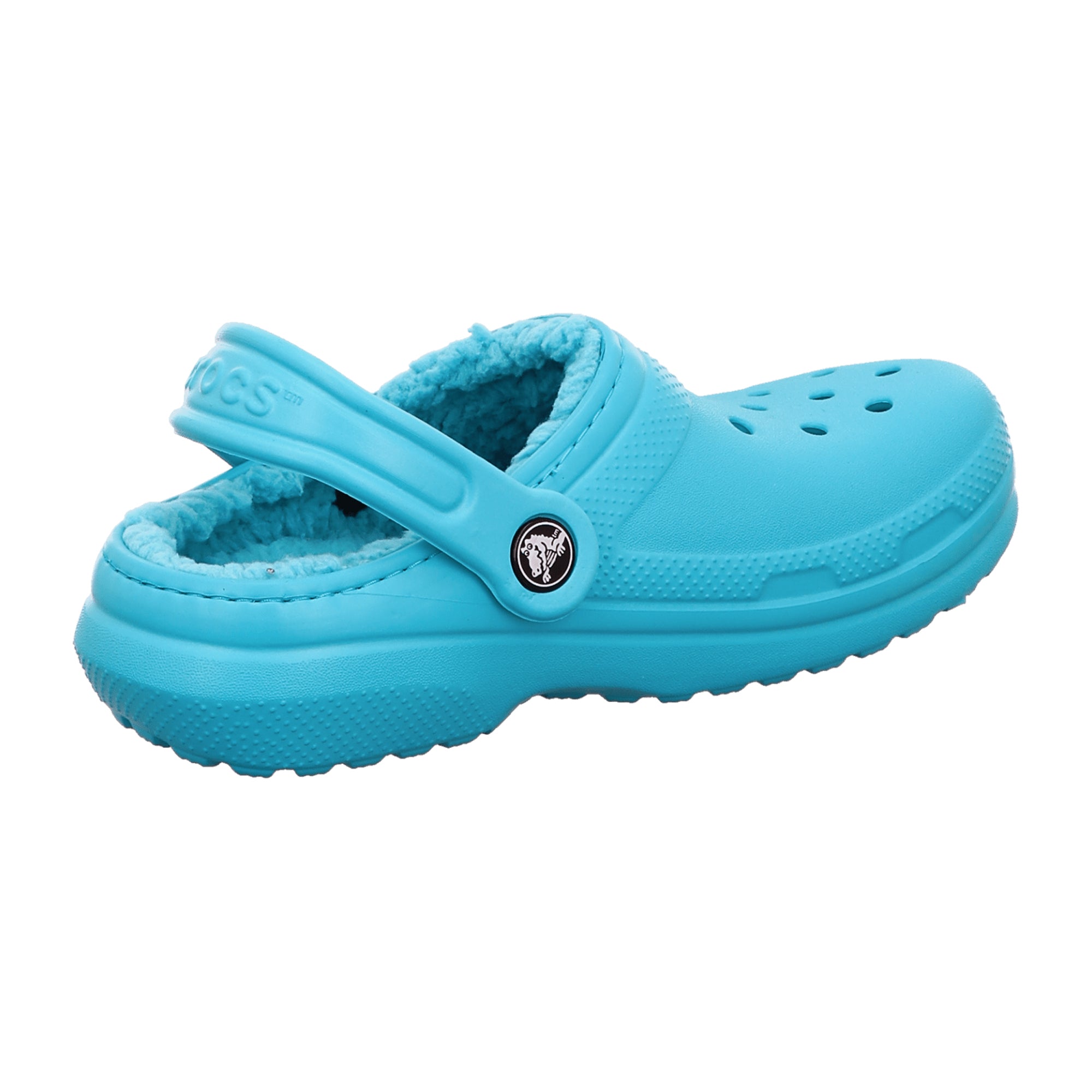 Crocs Kids Classic Fuzz Lined Clog - Cozy Winter Shoes for Children, Blue