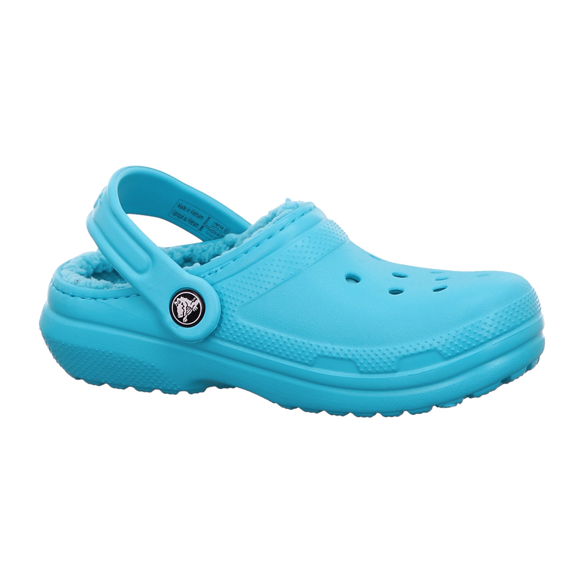 Crocs Kids Classic Fuzz Lined Clog - Cozy Winter Shoes for Children, Blue