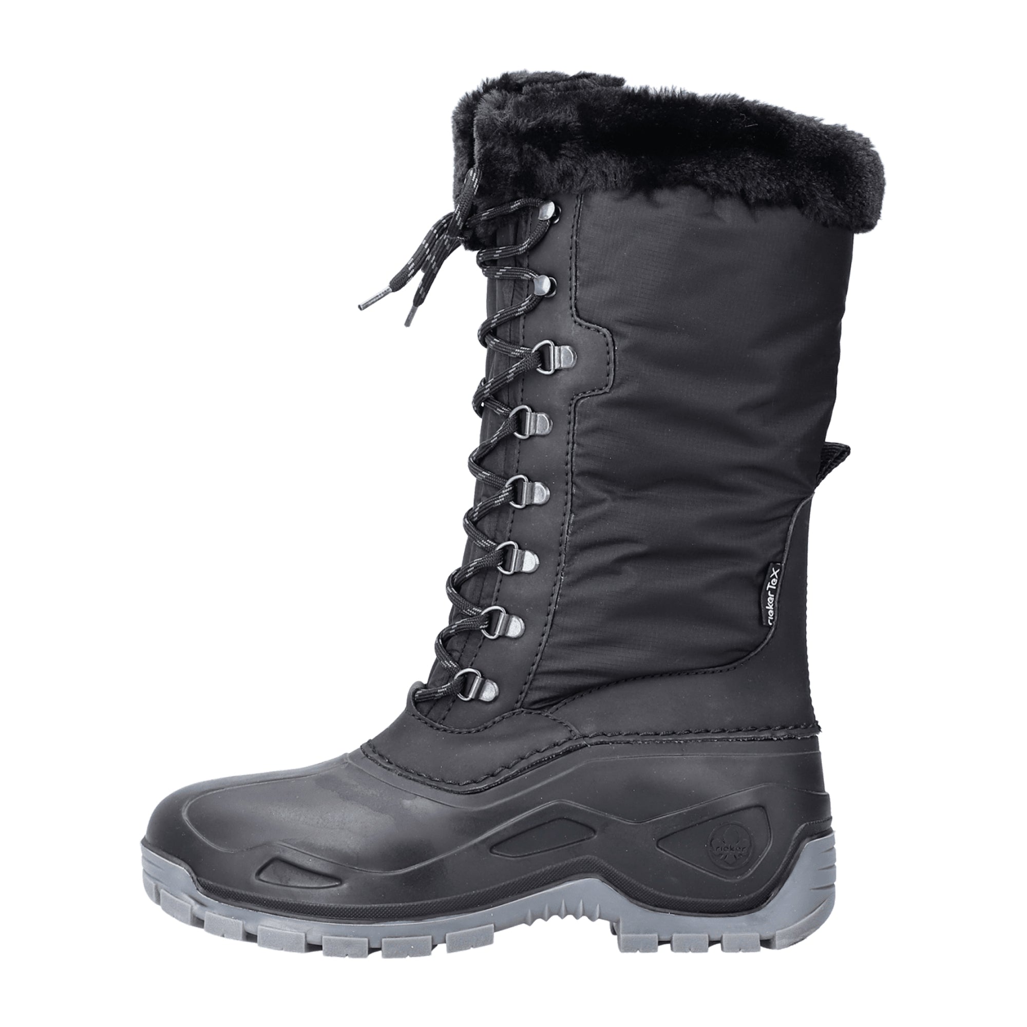 Rieker P944200 Women's Black Lace-Up Winter Boots with Removable Insole