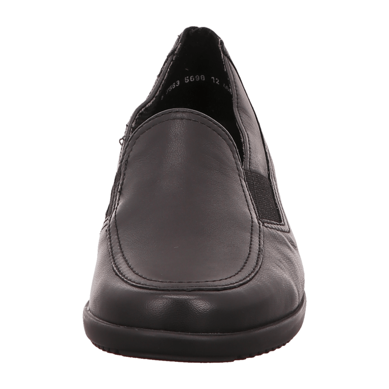 ARA ZÜRICH Women's Leather Slip-On Loafers in Black with Textile Lining and Round Toe