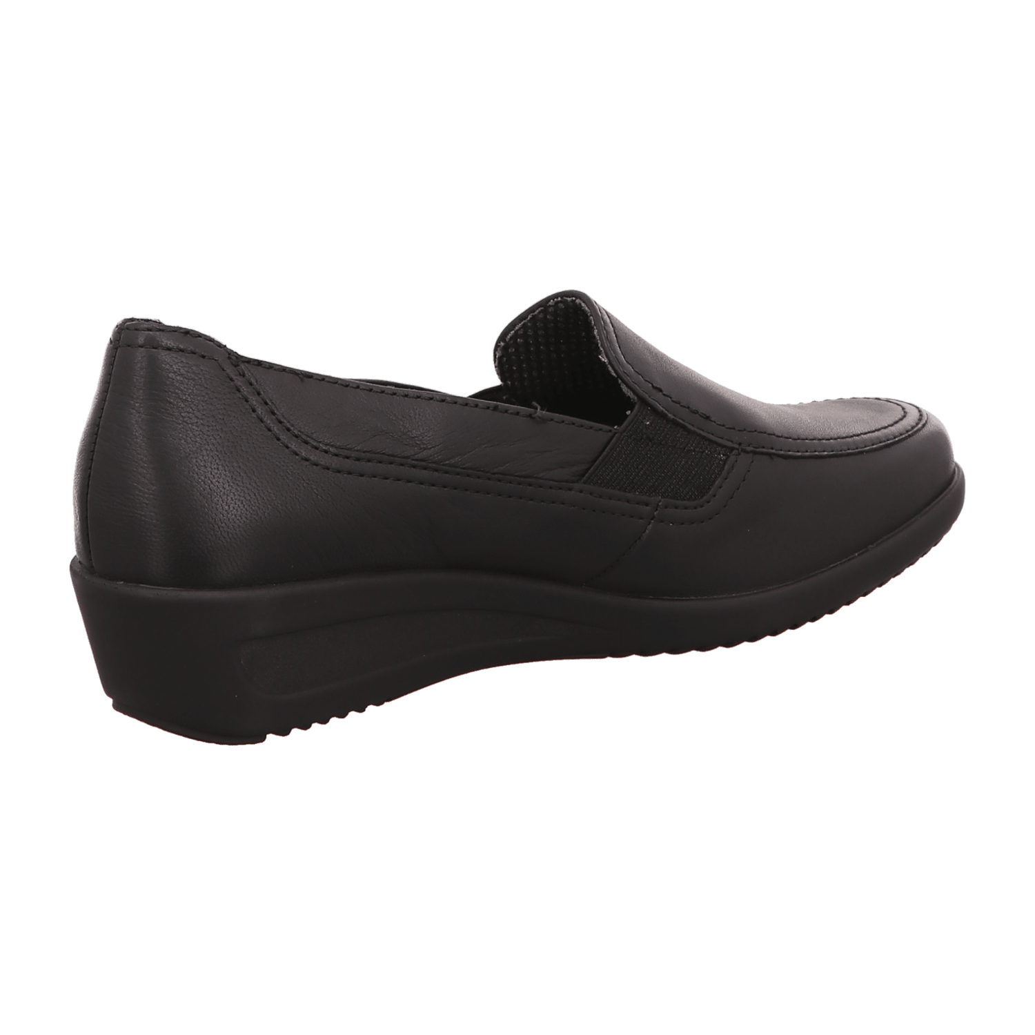ARA ZÜRICH Women's Leather Slip-On Loafers in Black with Textile Lining and Round Toe