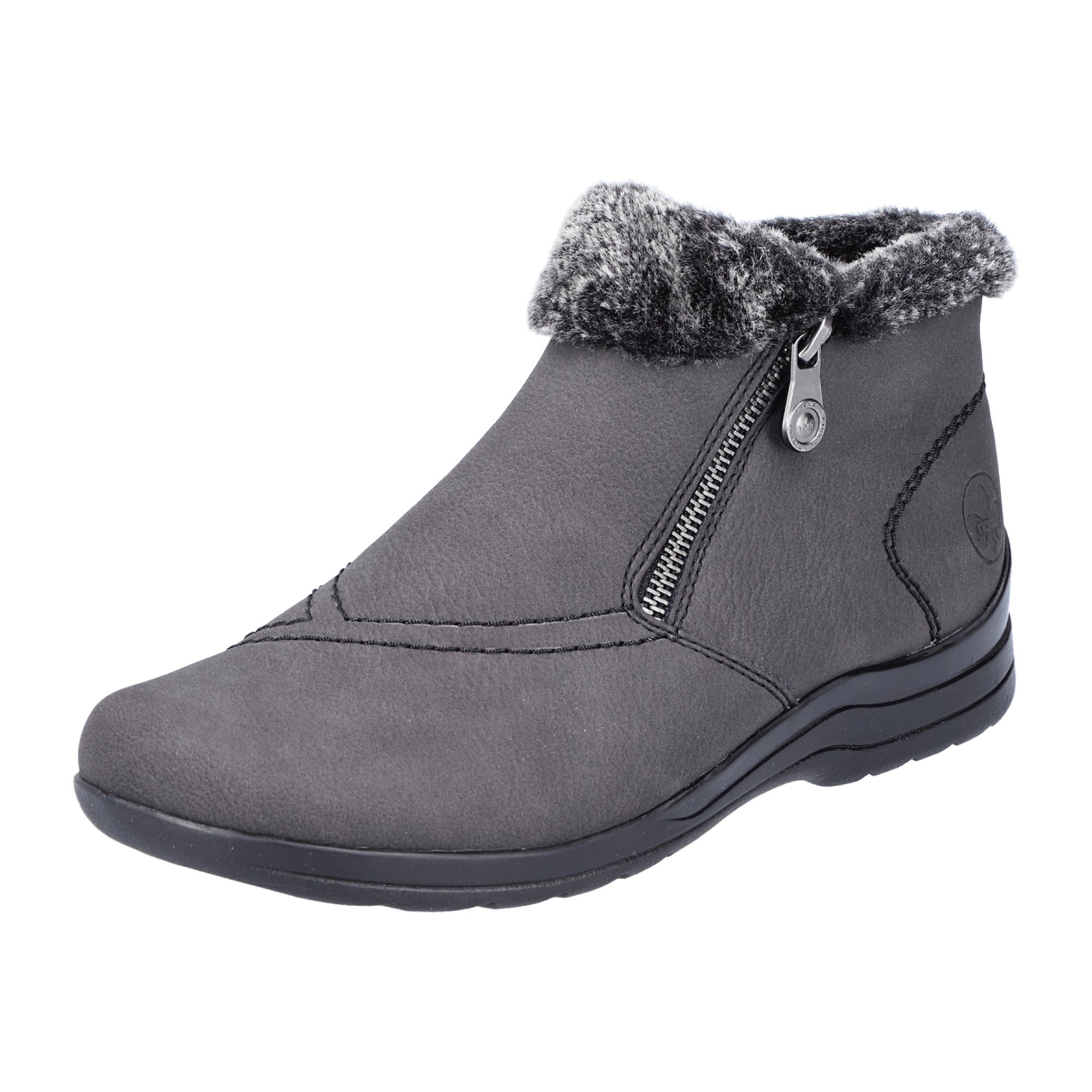 Rieker Gray Women's Boots with Removable Insole and Warm Lining