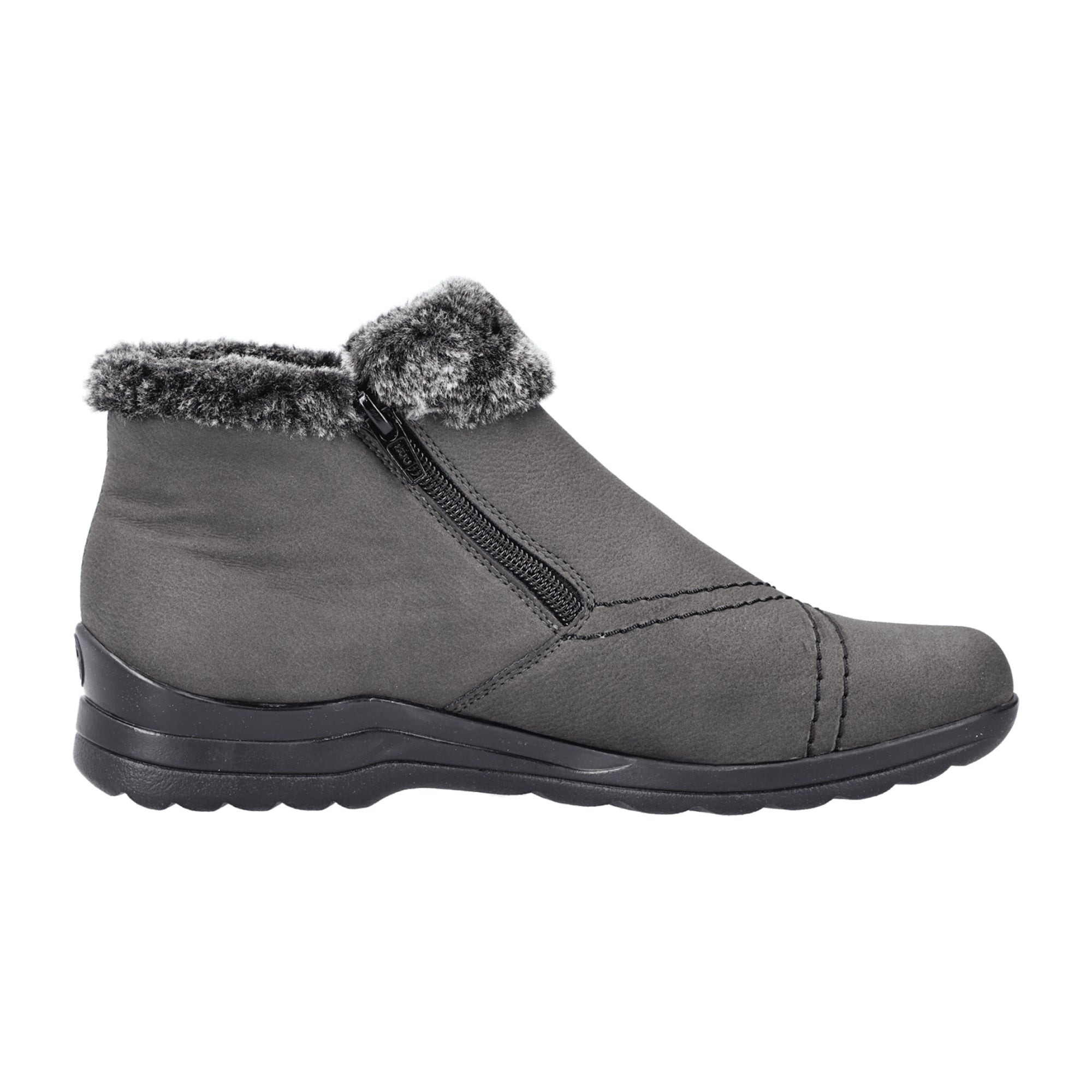 Rieker Gray Women's Boots with Removable Insole and Warm Lining