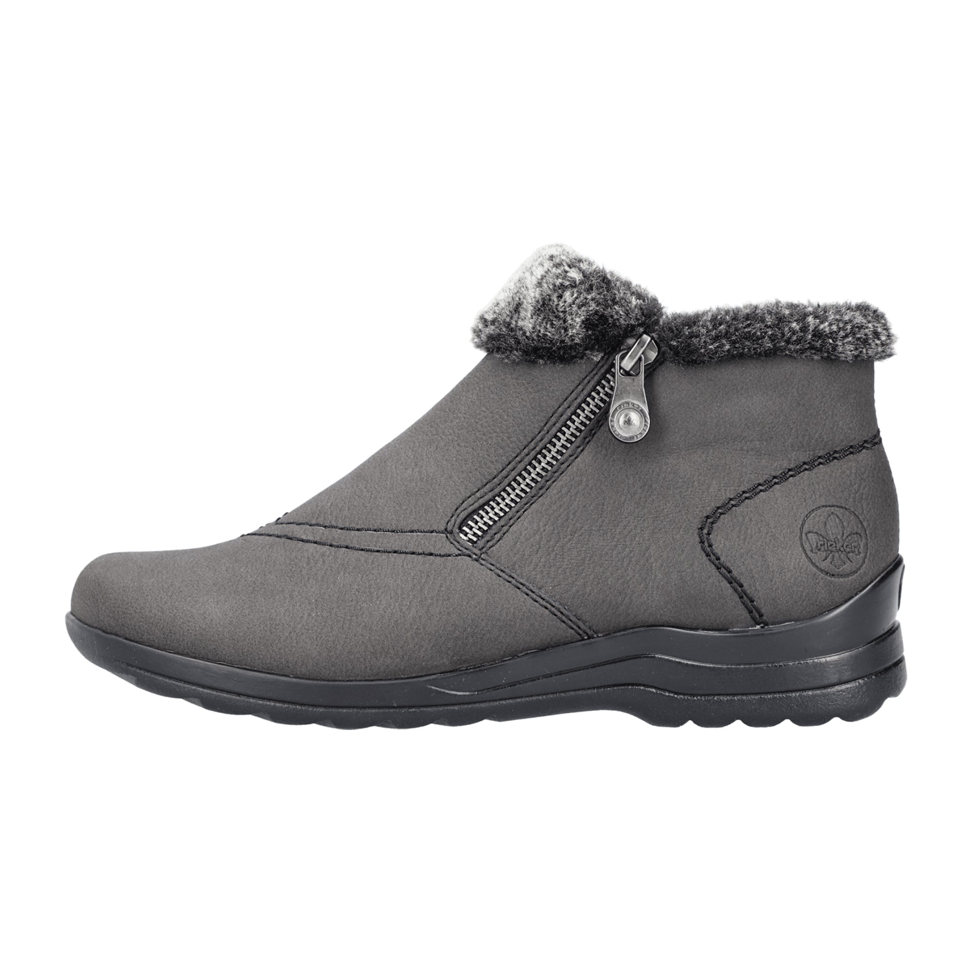 Rieker Gray Women's Boots with Removable Insole and Warm Lining